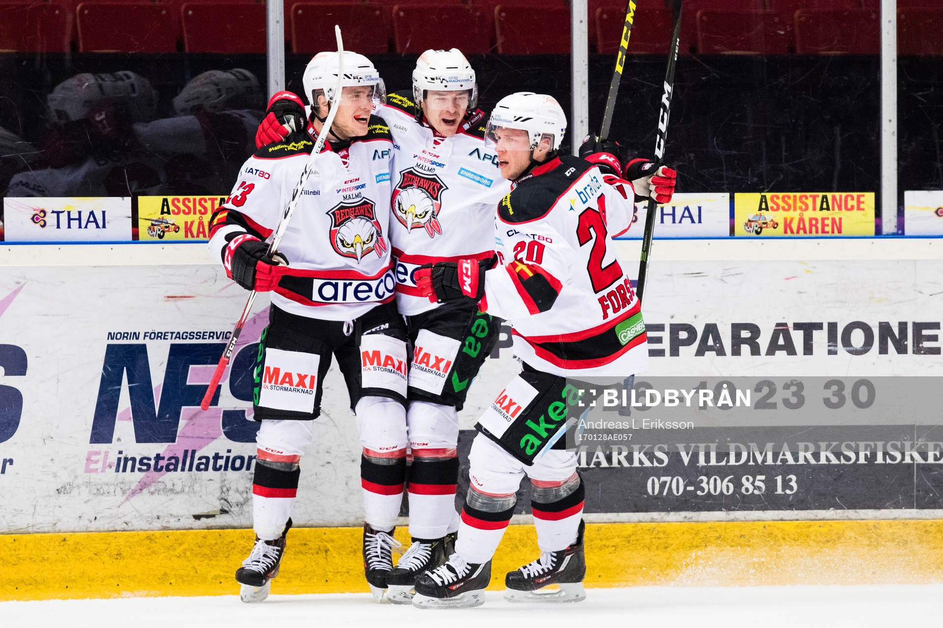 Malmö Redhawks Christoffer Forsberg jublar