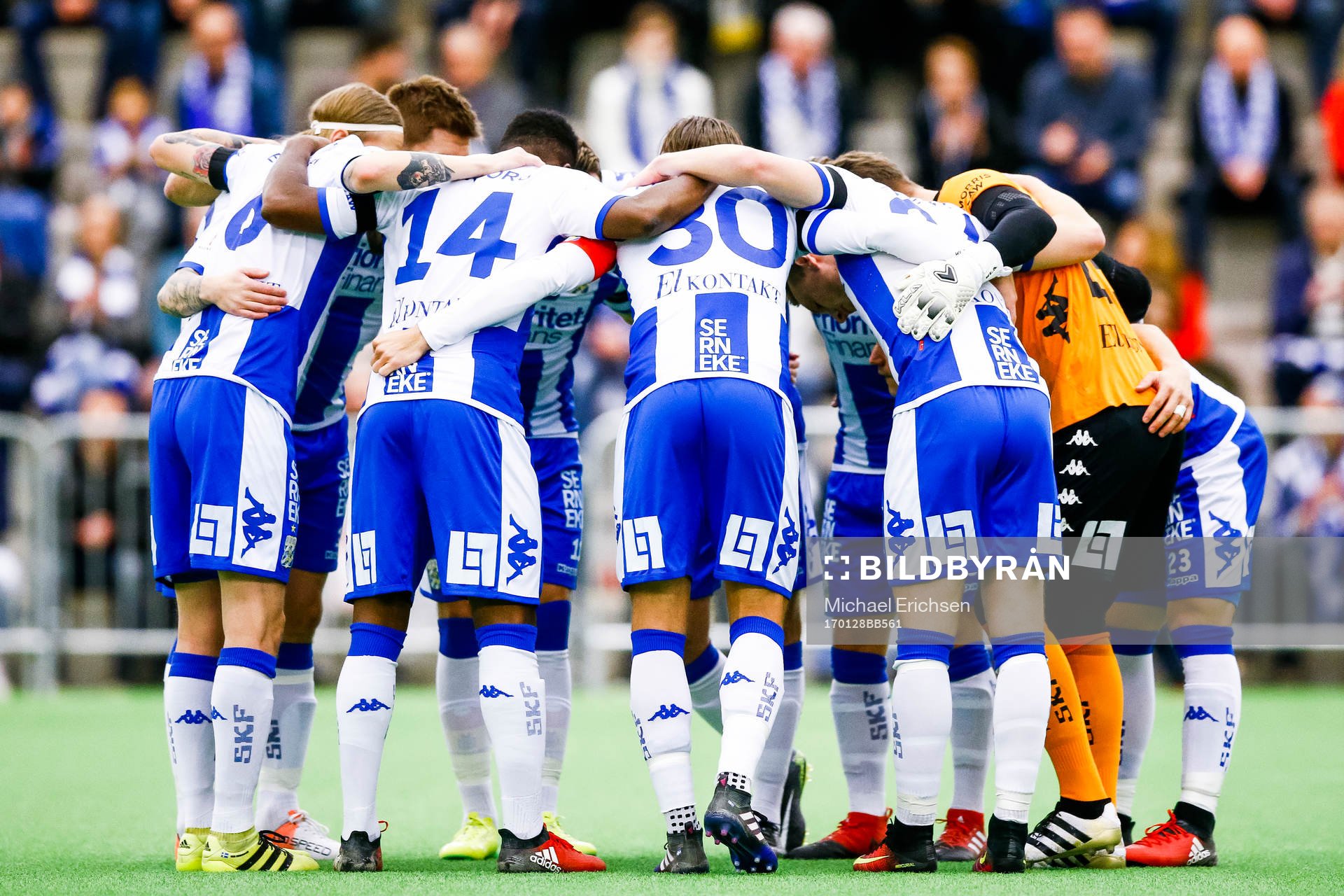 IFK Göteborgs spelare före  en träningsmatch i fotboll