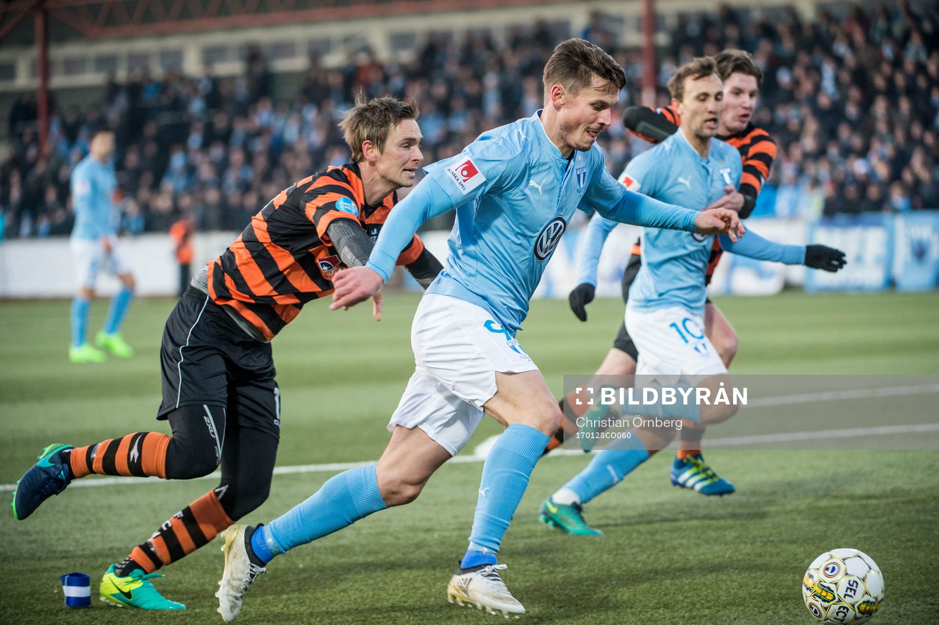 Malmö FFs Markus Rosenberg mot Helsingørs Morten Bertolt