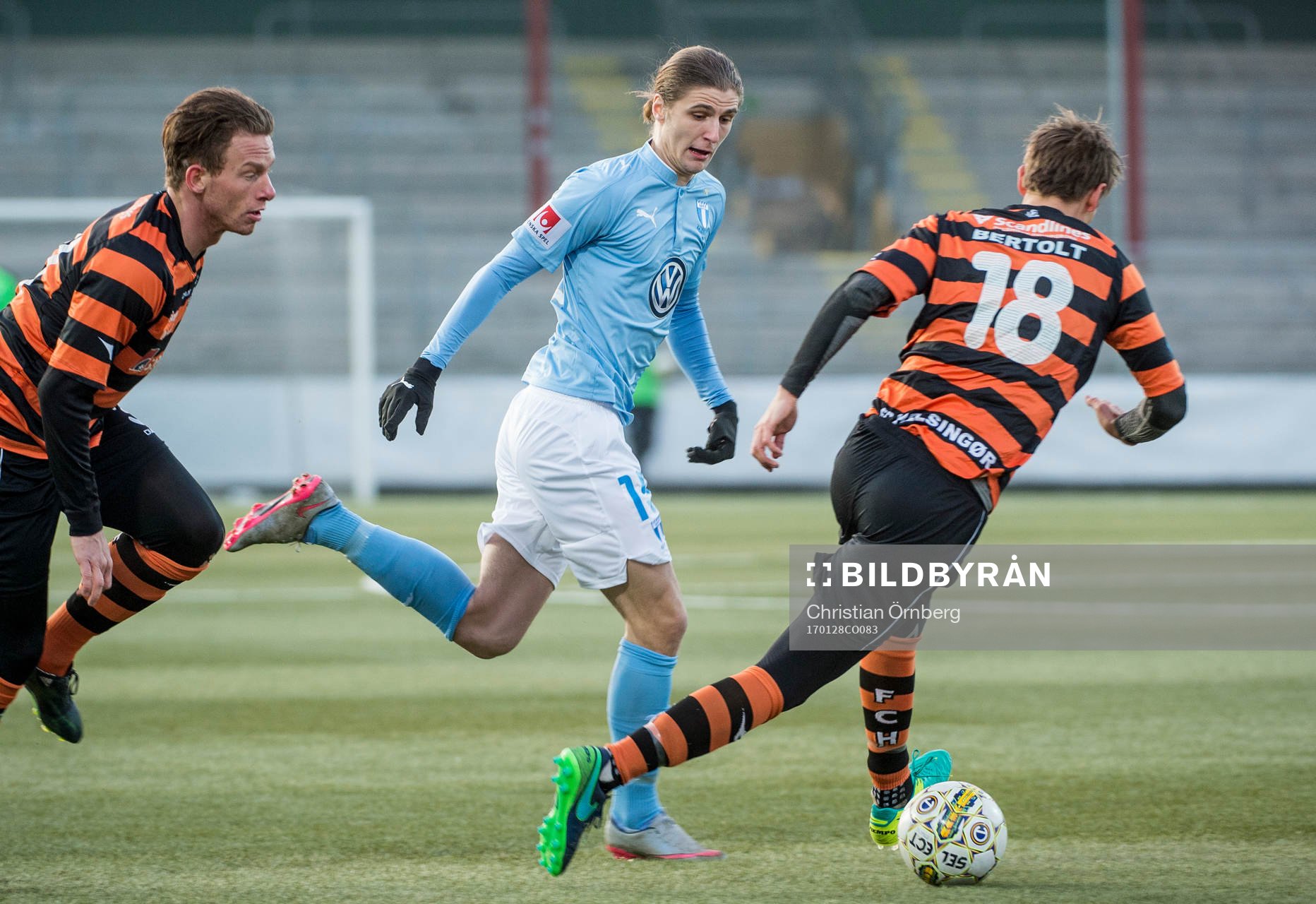 Malmö FFs Pawel Cibicki mot Helsingørs Morten Bertolt