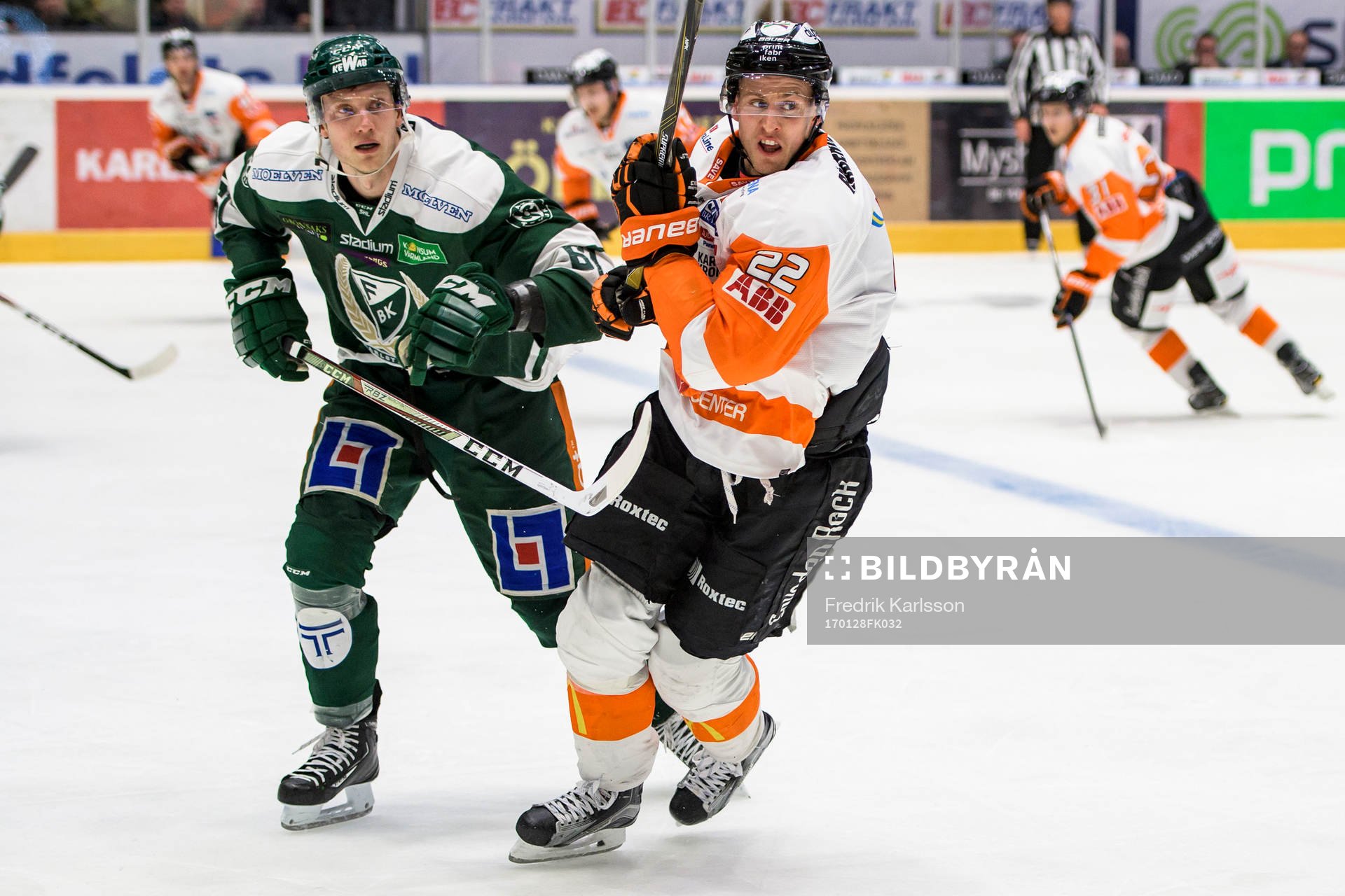 Färjestads Johan Ryno och Karlskronas Alexander Bergström