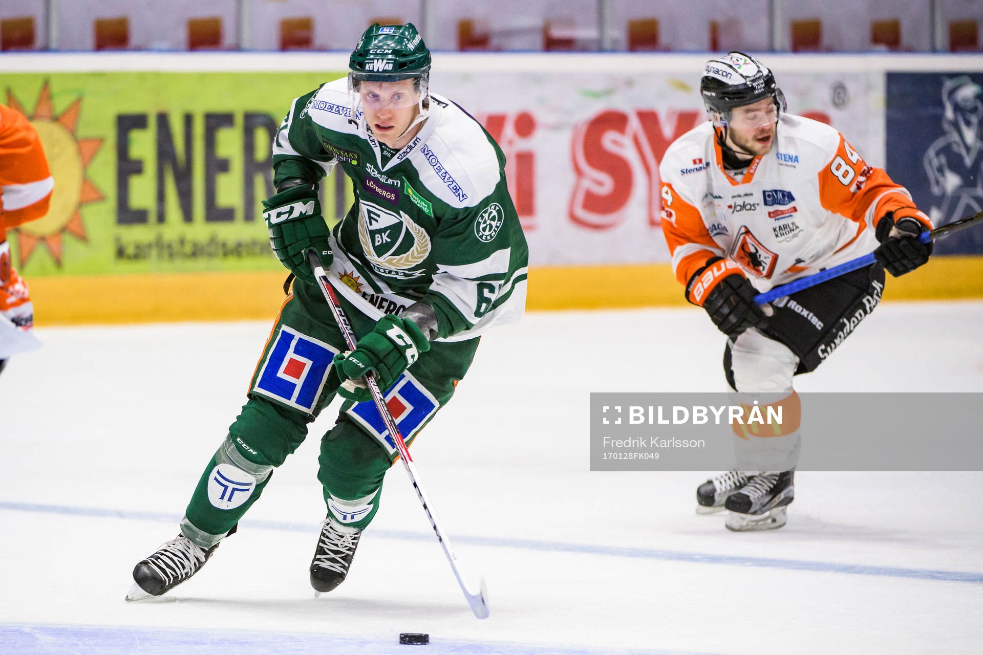 Färjestads Johan Ryno och Karlskronas Jimmy Andersson