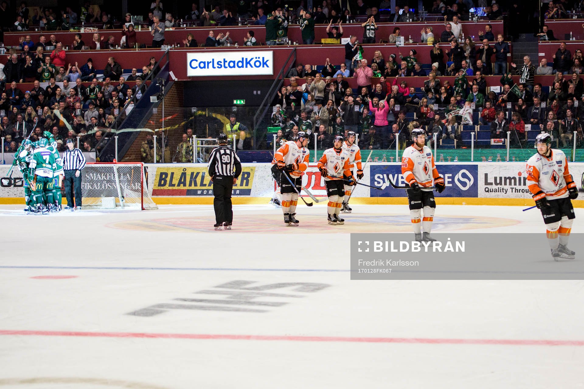 Färjestads spelare jublar