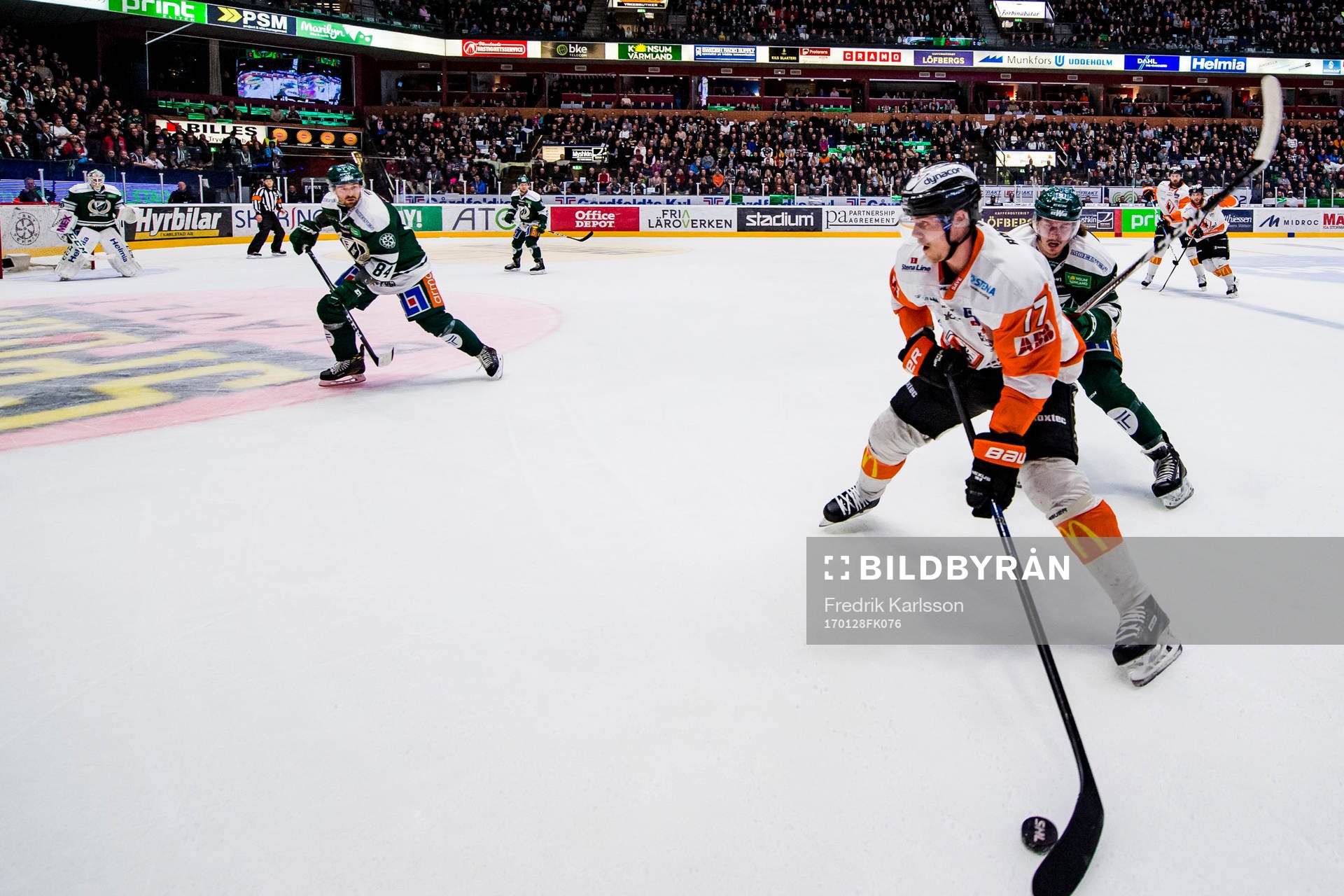 Färjestads Tomas Skogs, Karlskronas Joel Kellman och
