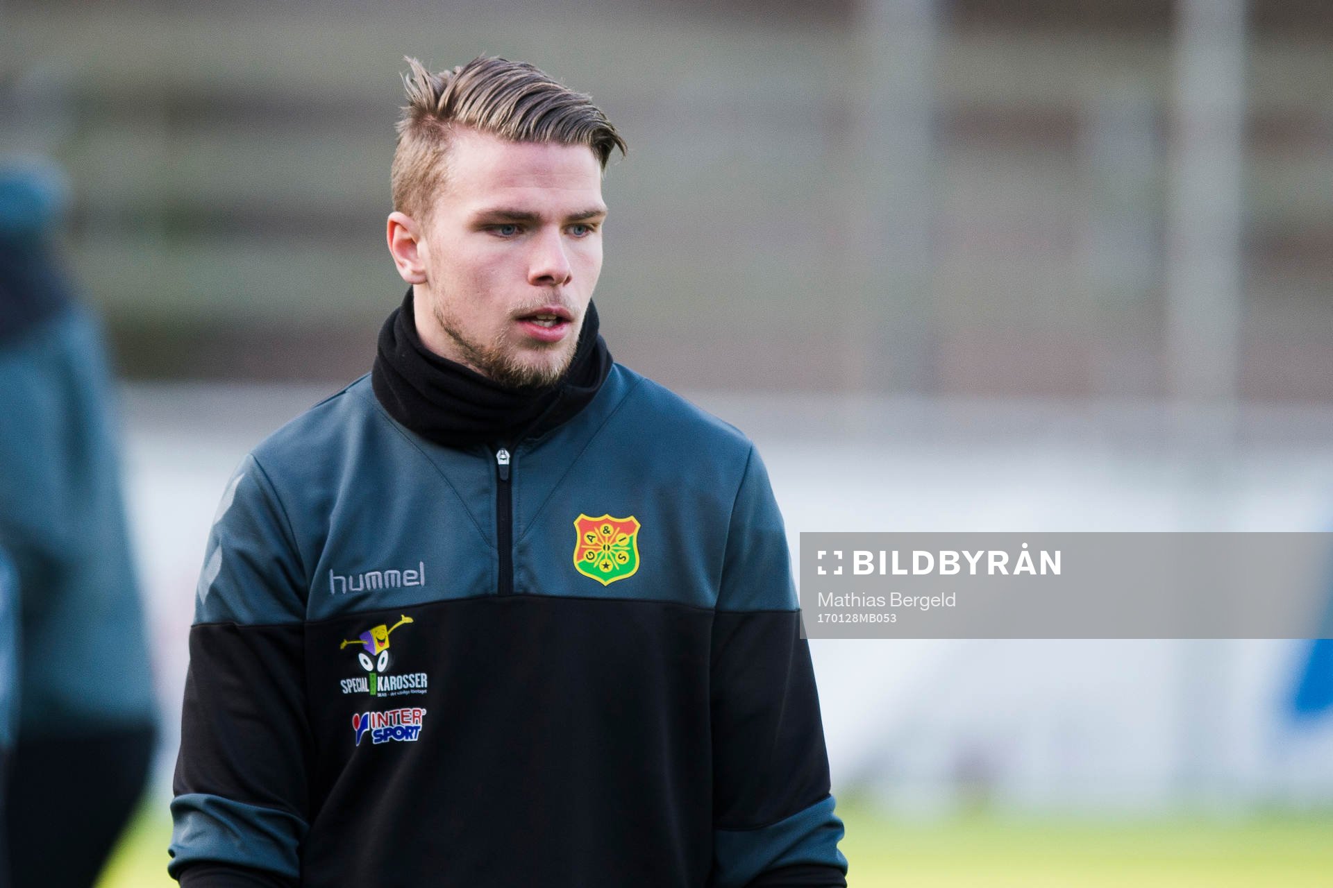 GAIS målvakt Tobias Johansson under en träningsmatch i fotboll mellan GAIS och Utsikten den 28 januari 2017 i Göteborg.