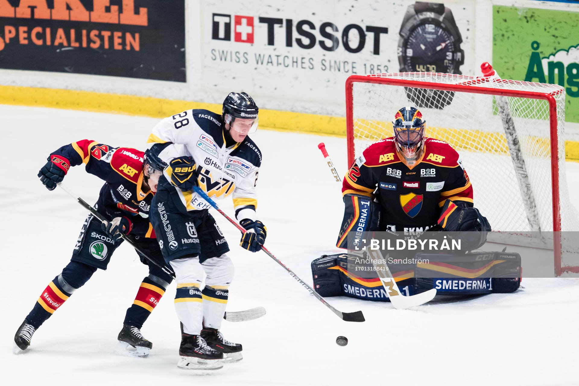 Djurgårdens Wilhelm Westlund oroar framför Djurgårdens
