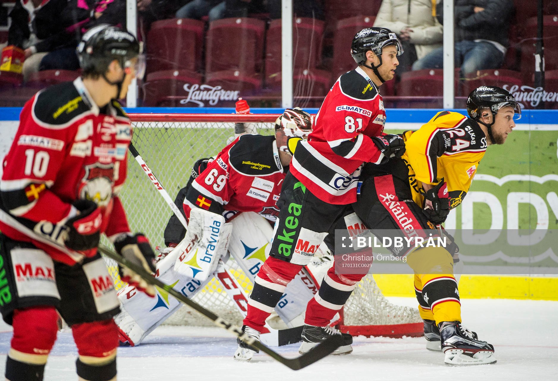 Luleås Johan Harju mot Malmö Redhawks Ilari Filppula,