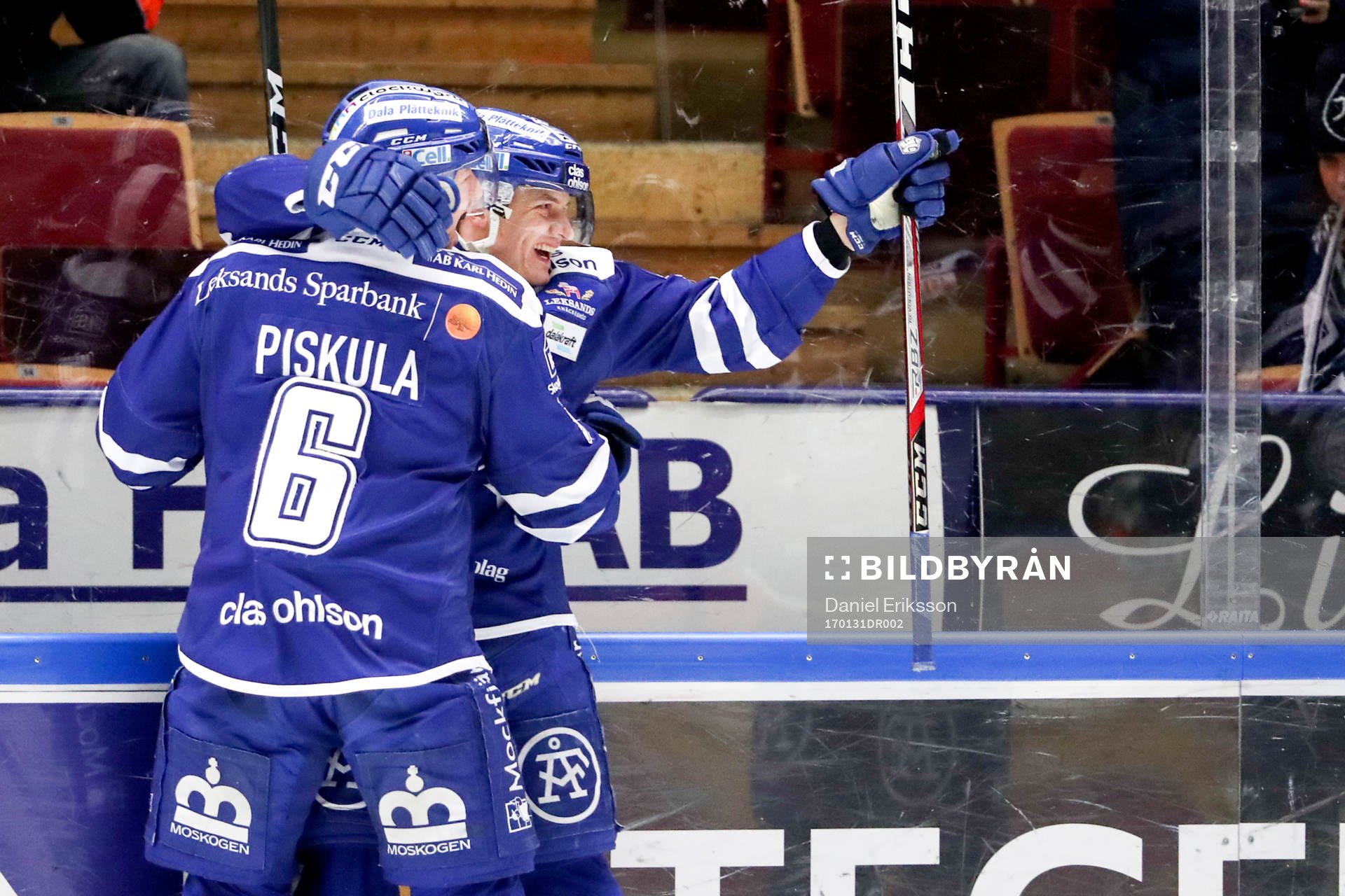 Leksands Martin Karlsson och Joe Piskula jublar