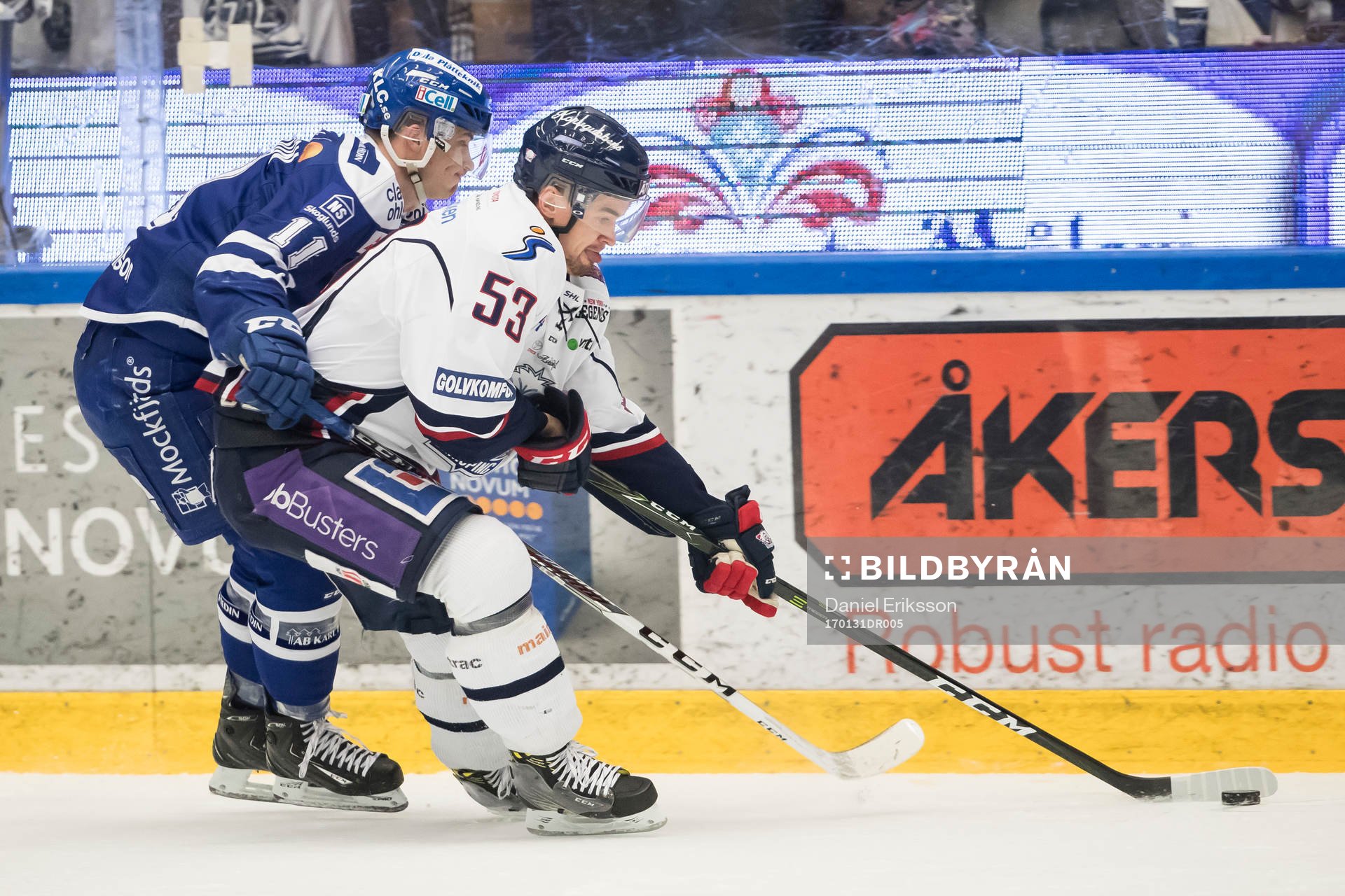 Leksands Martin Karlsson och Linköpings Eddie Larsson i
