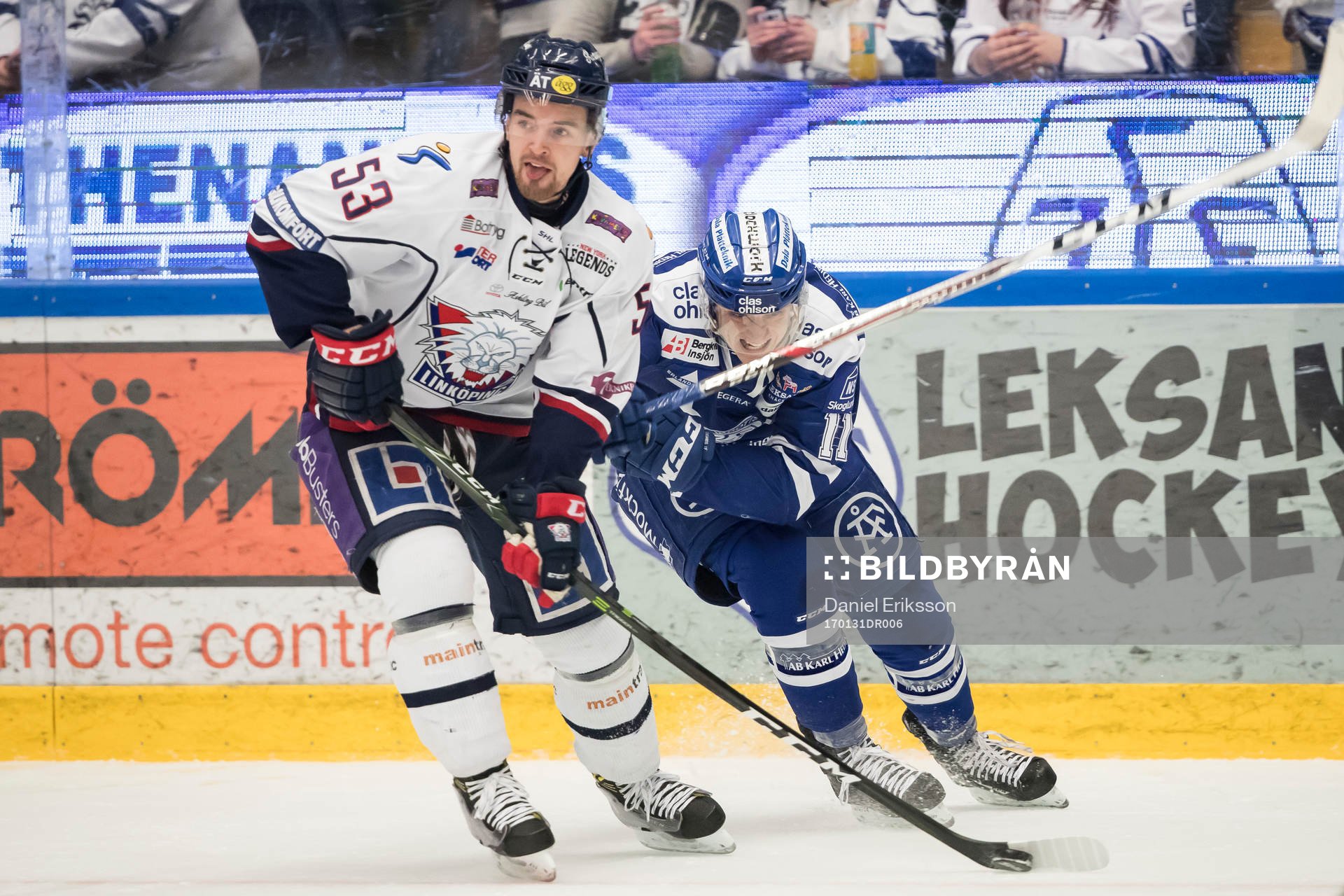 Leksands Martin Karlsson och Linköpings Eddie Larsson i