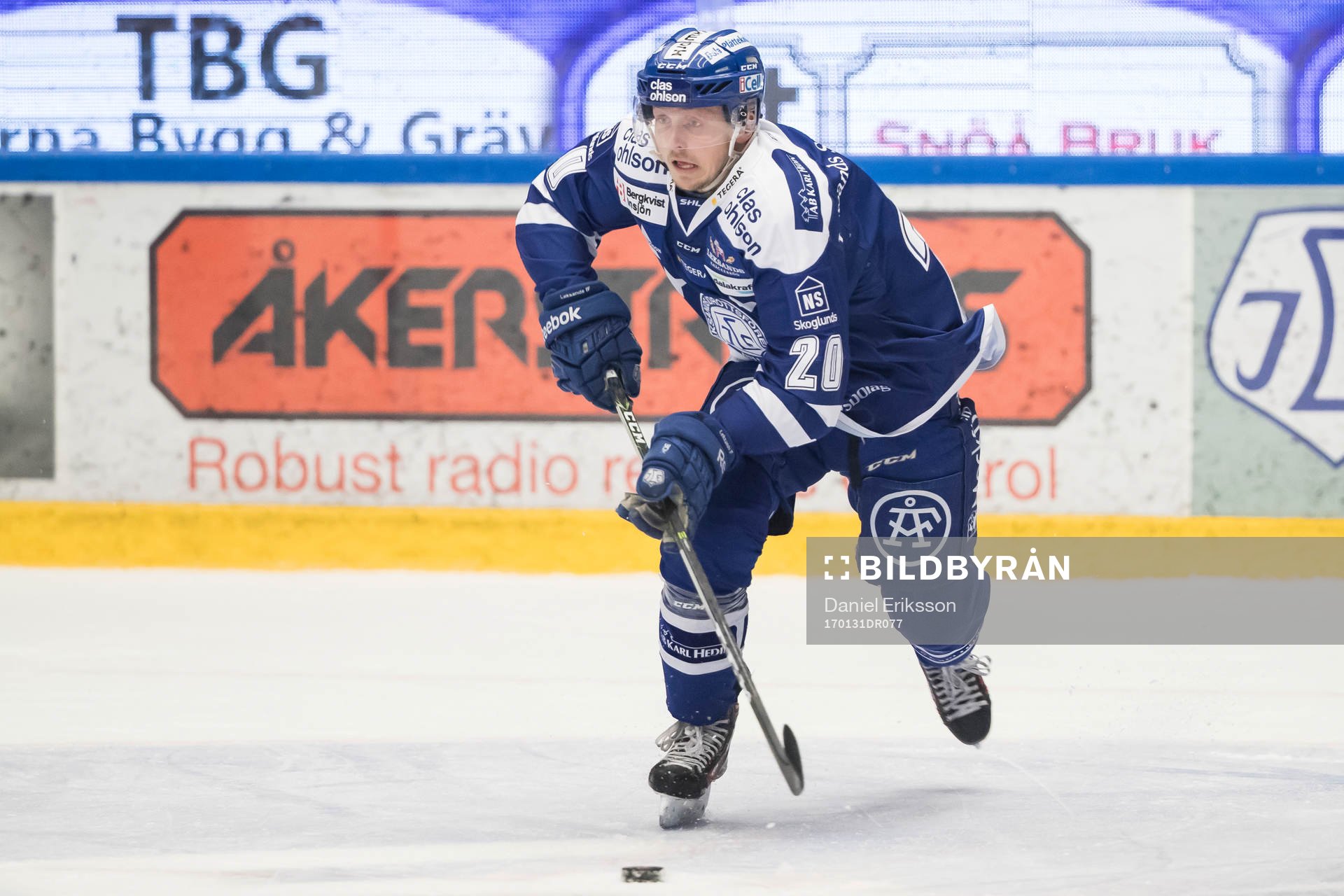 Leksands Sebastian Björnstad   i ishockeymatchen i SHL
