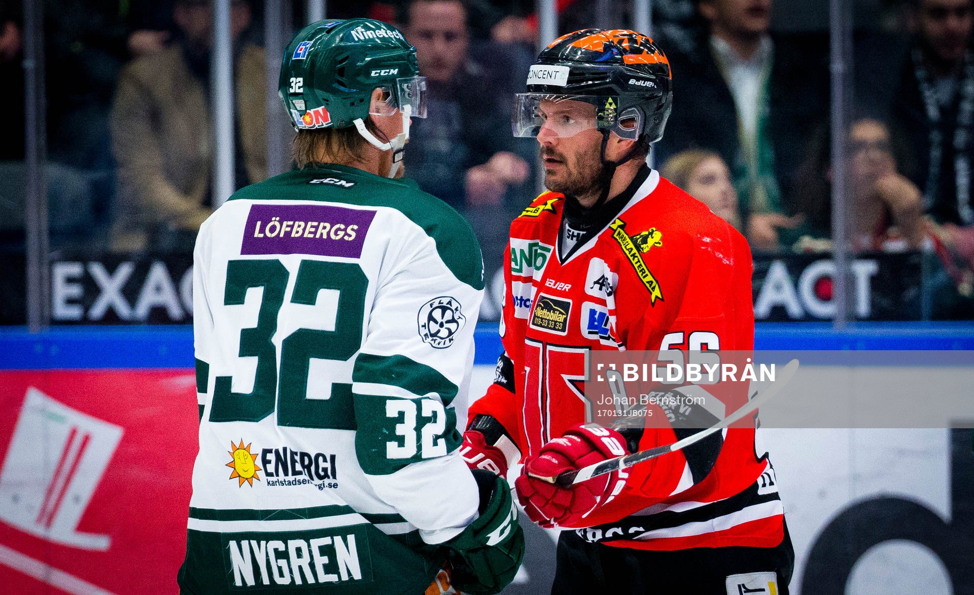 Färjestads Magnus Nygren och Örebros Johan Wiklander