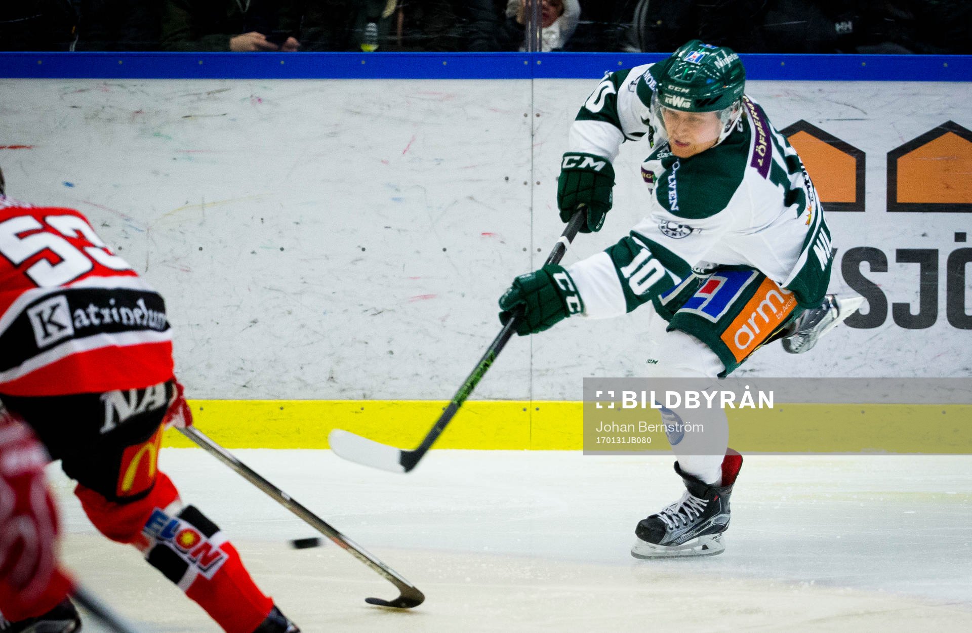 Färjestads Marcus Nilsson gör matchens enda mål, 0-1