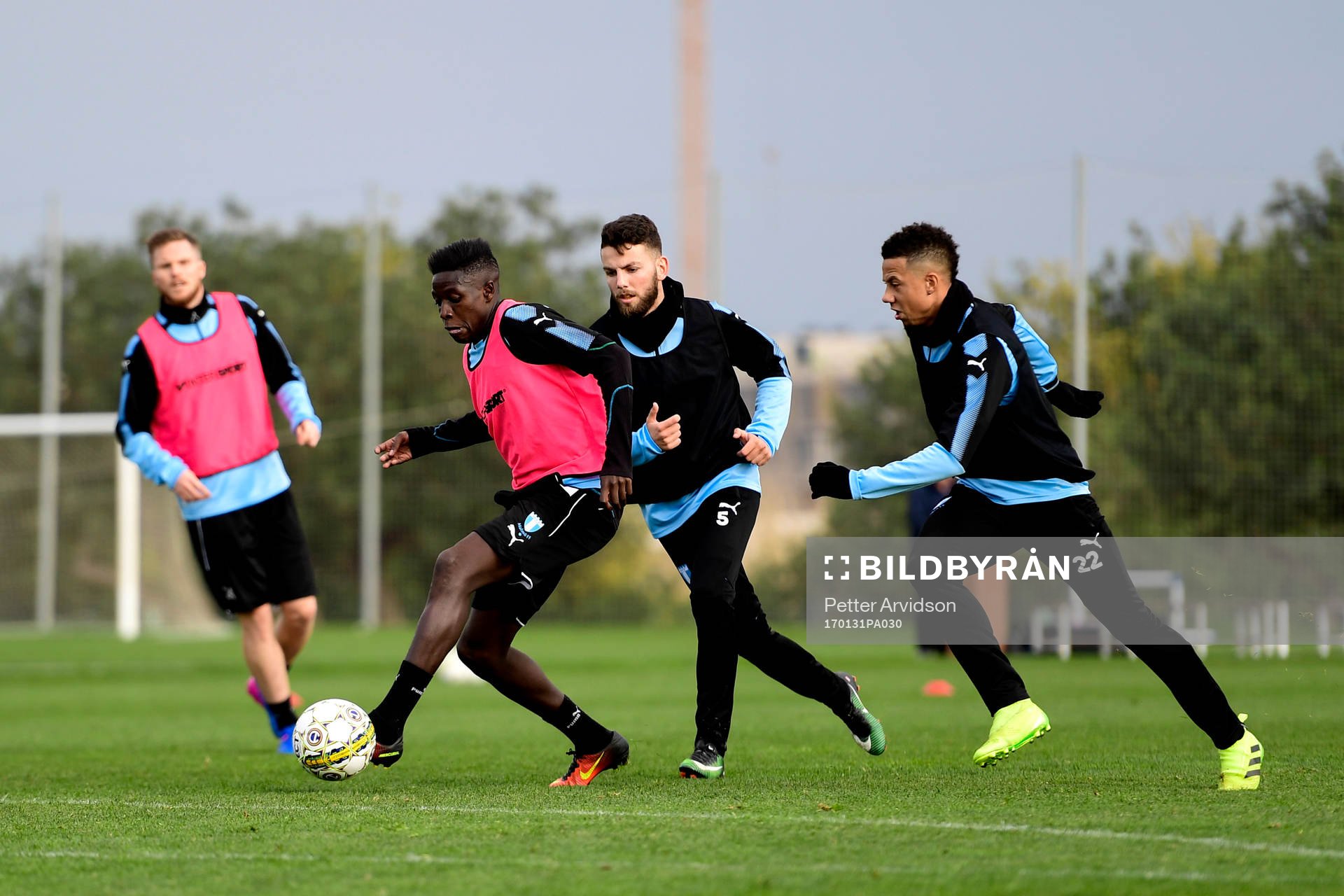 Malmö FFs Pa Konate och Erdal Rakip och Tobias Sana