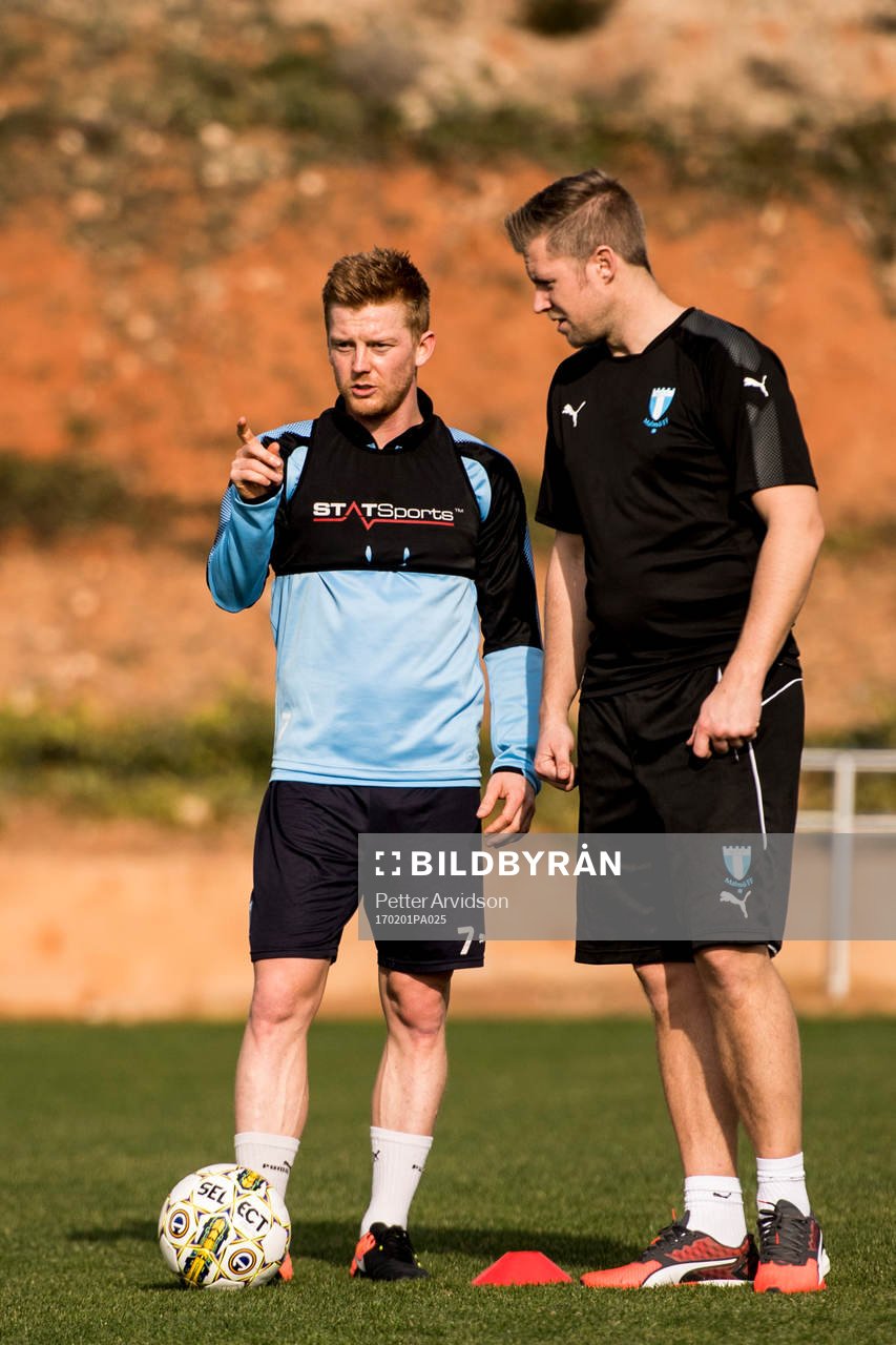 Anders Christiansen och sjukgymnast Jesper Robertsson