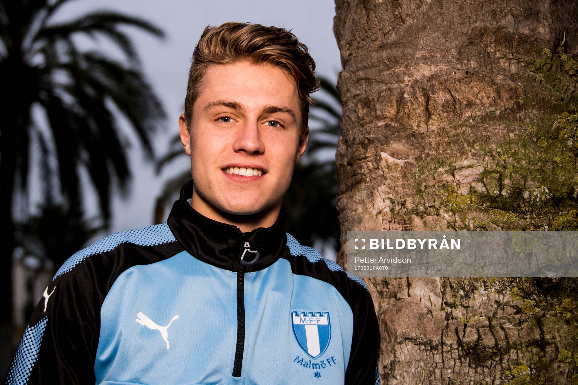 Mattias Svanberg poserar för ett porträtt efter en träning under ett träningsläger med Malmö FF den 1 januari 2017 i Salou.