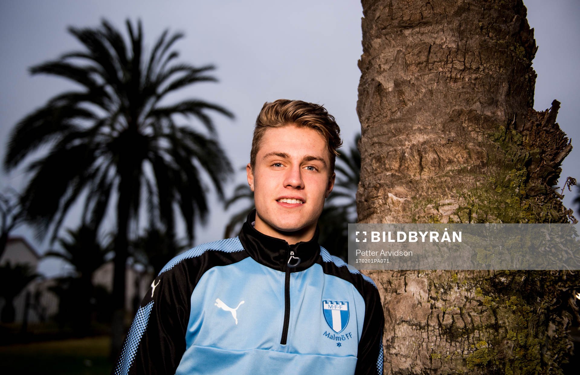 Mattias Svanberg poserar för ett porträtt efter en träning under ett träningsläger med Malmö FF den 1 januari 2017 i Salou.