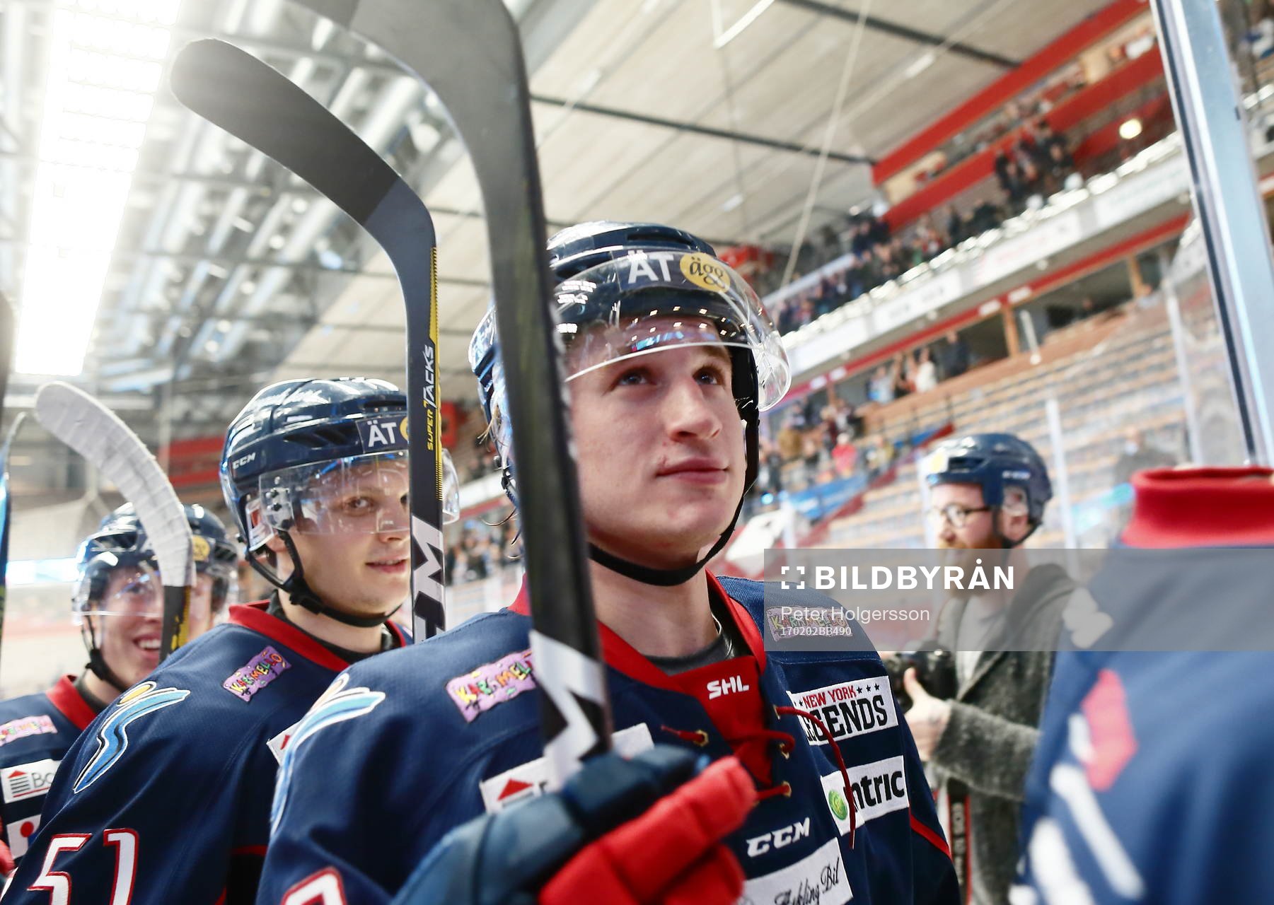 Linköpings spelare med Jakob Lilja jublar