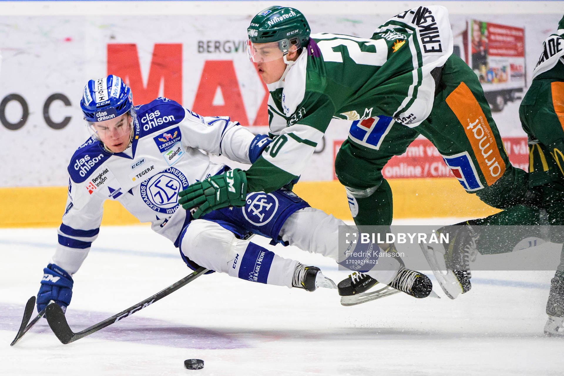Leksands Oskar Lang och Färjestads Joel Eriksson Ek