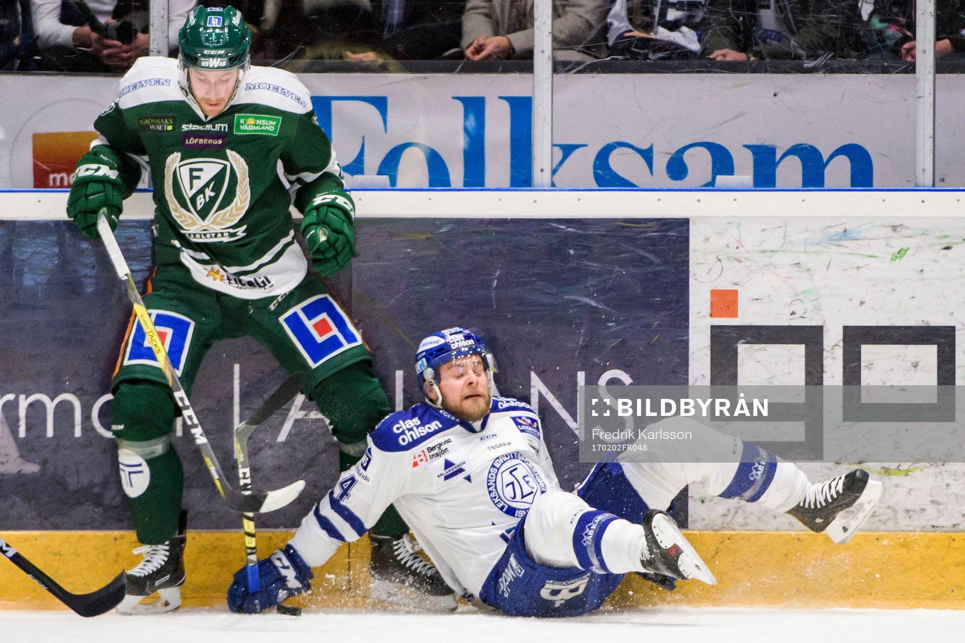 Färjestads Per Åslund och Leksands Nichlas Torp