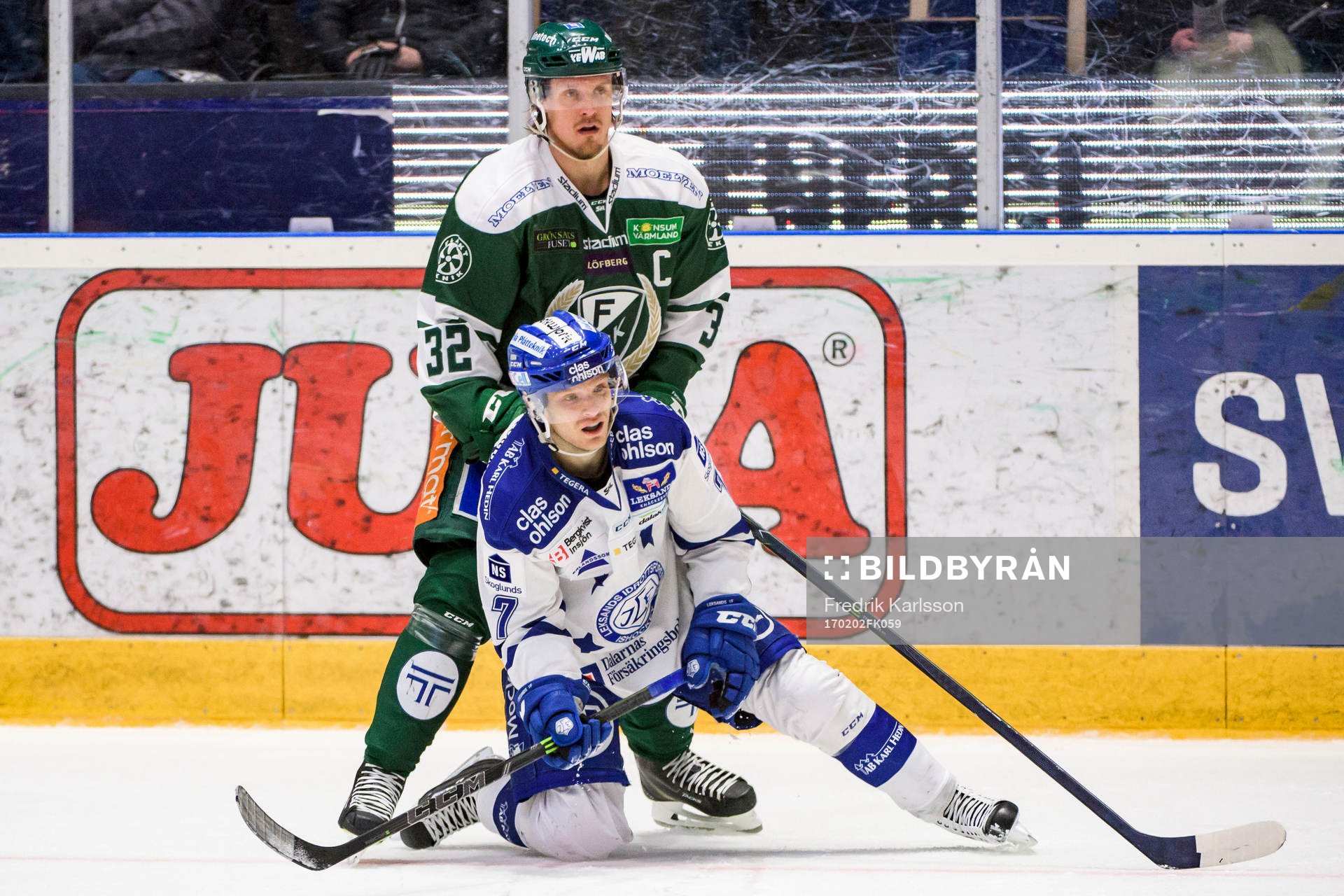 Färjestads Magnus Nygren och Leksands Johan Olofsson
