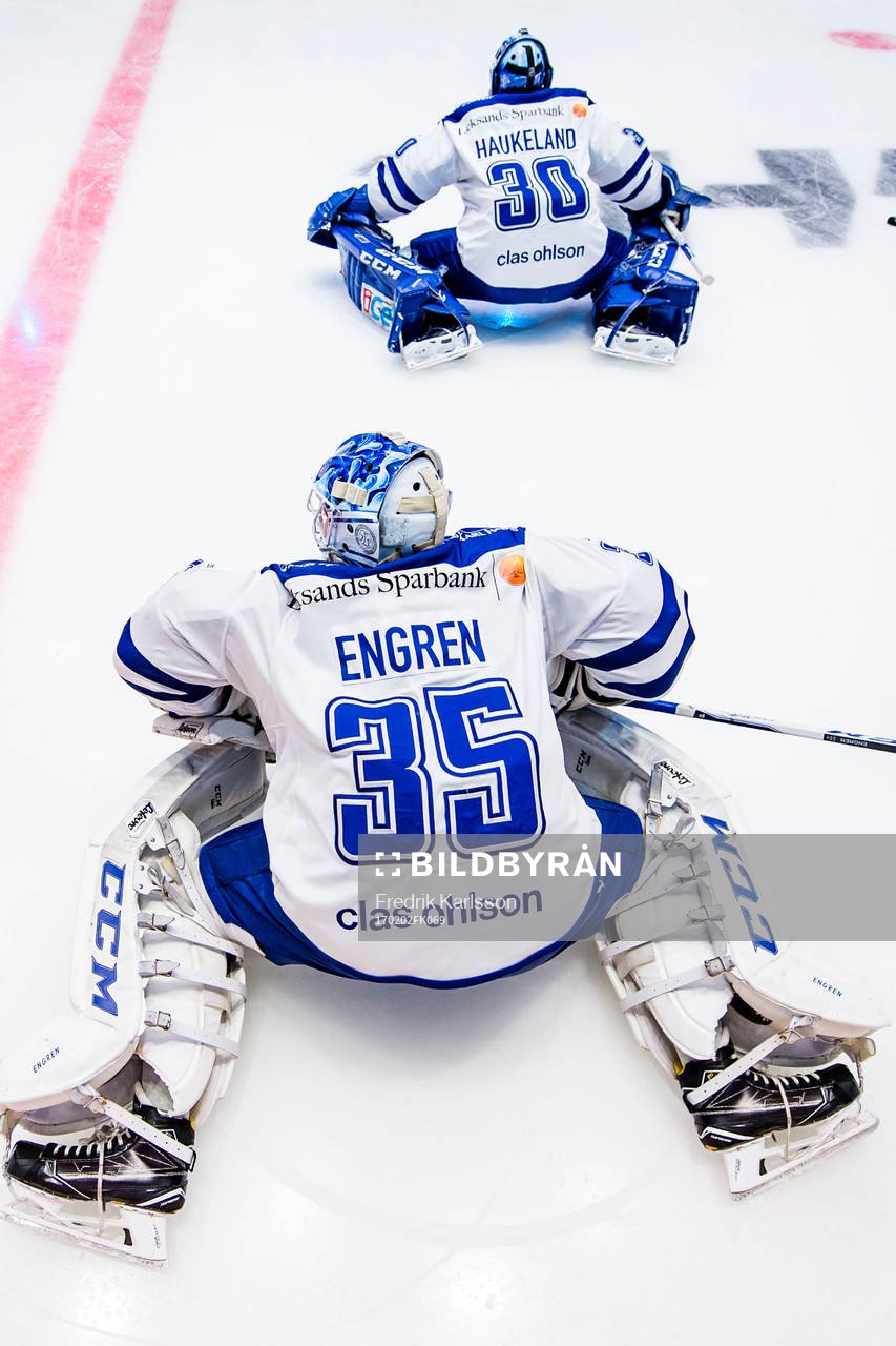 Leksands målvakt Henrik Haukeland och målvakt Atte Engren