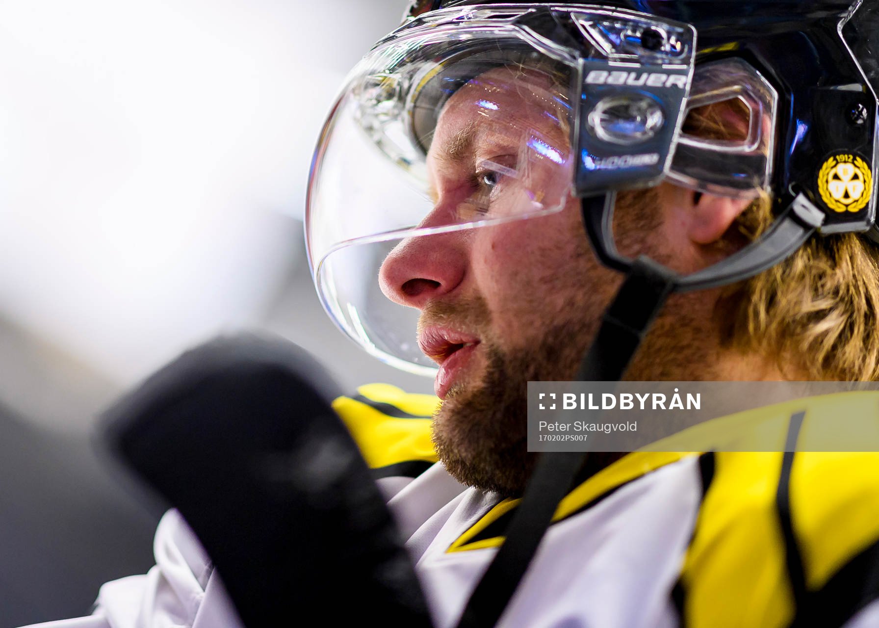 Brynäs Jonathan Granström på uppvärmningen