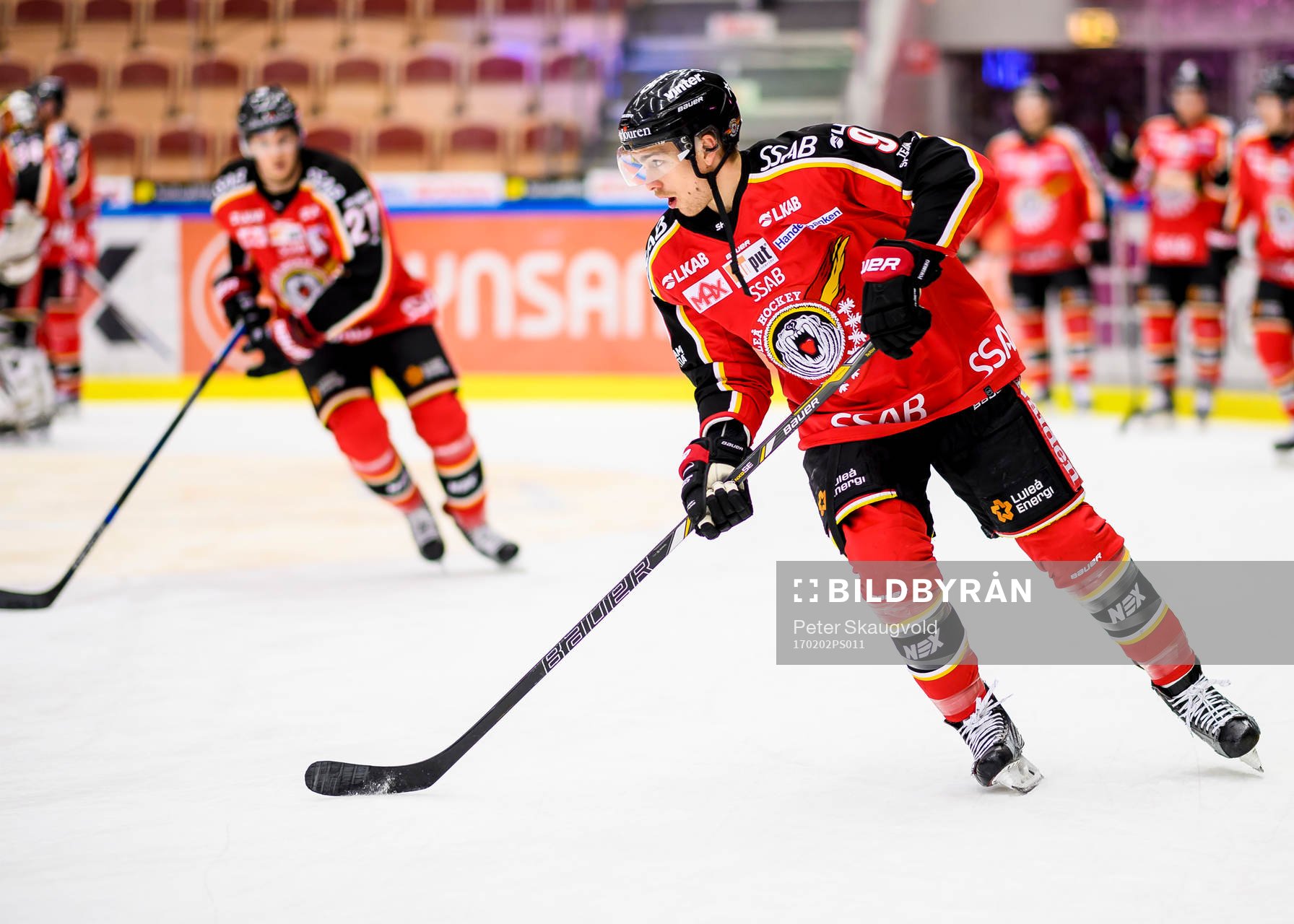 Luleås Johan Forsberg på uppvärmningen