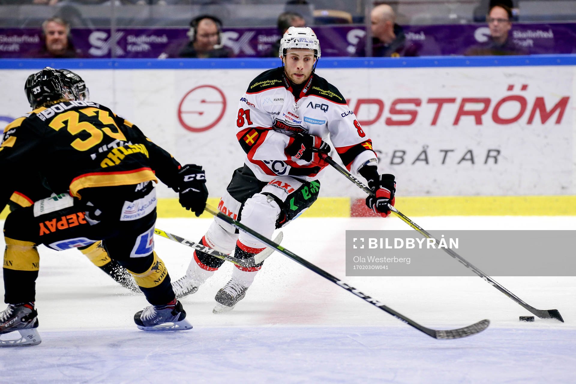 Skellefteås Sebastian Ohlsson och Malmö Redhawks Ilari