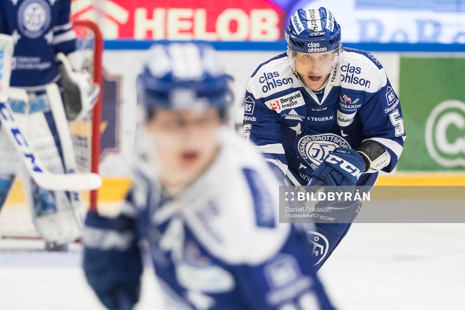 Leksands Ben Youds i ishockeymatchen i SHL mellan Leksand