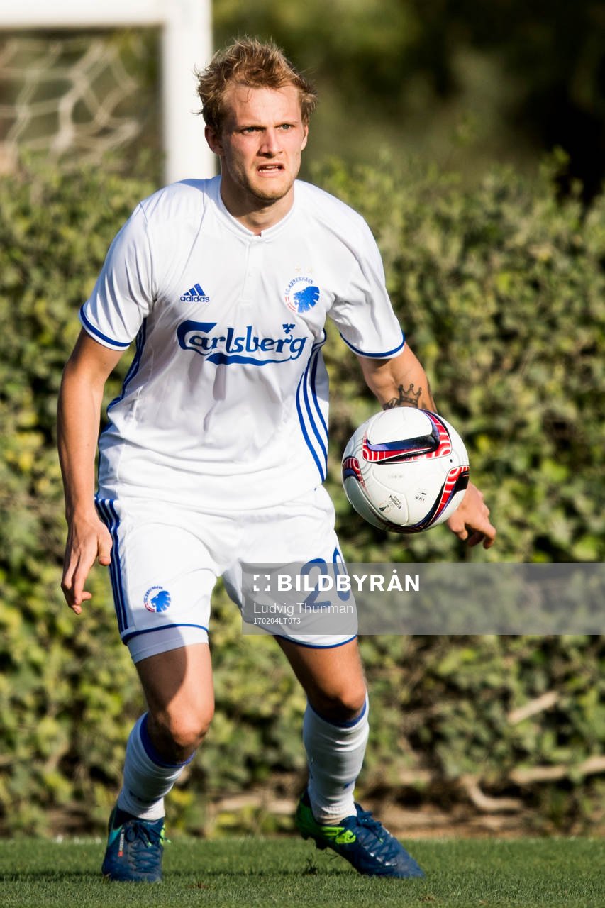 FC Köpenhamns Nicolai Boilesen under fotbollsmatchen mellan FC Köpenhamn och Jeonbuk Motors i Dubai International Cup den 4 februari 2017 i Dubai.