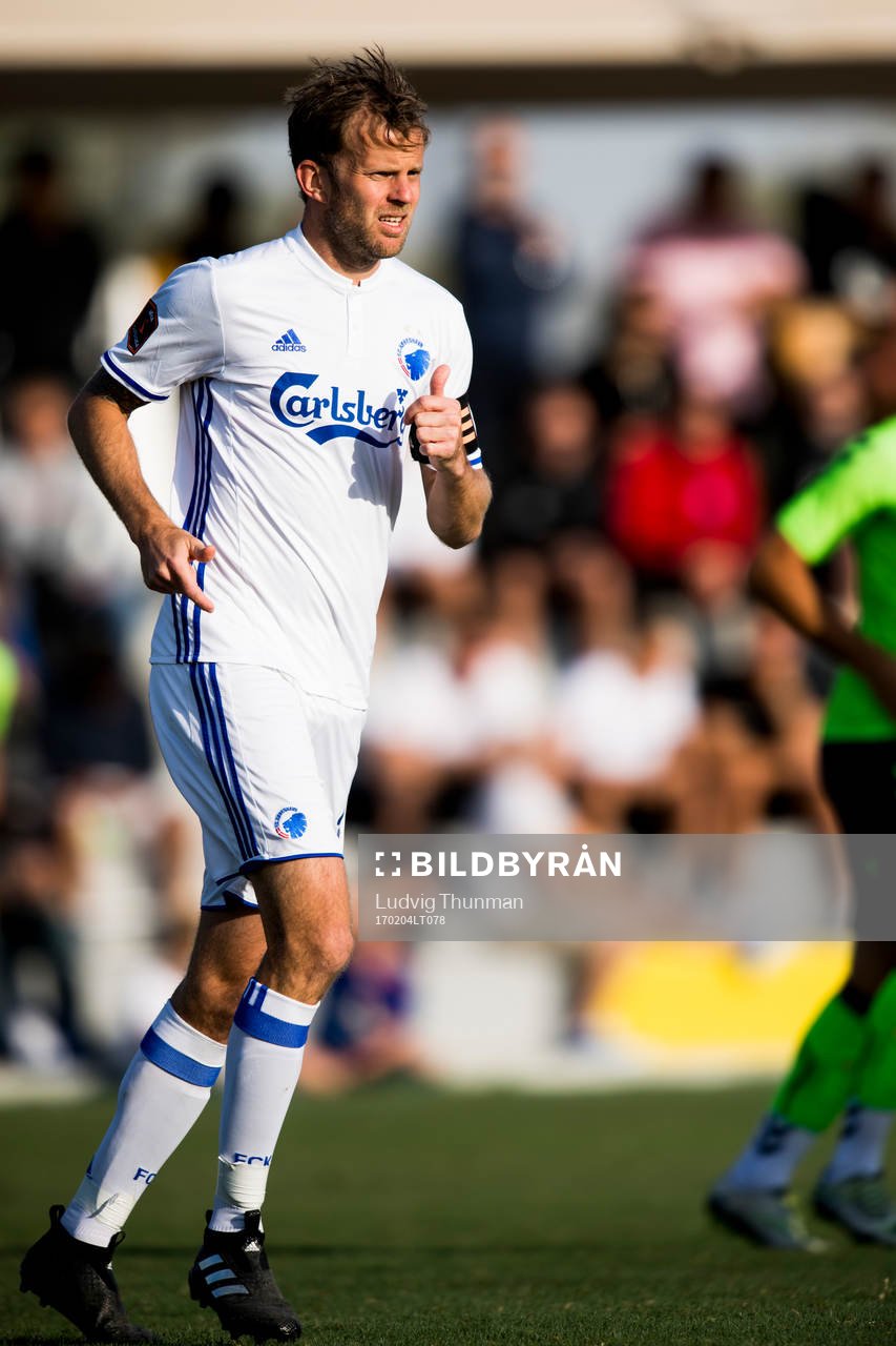 FC Köpenhamns Mikael Antonsson under fotbollsmatchen mellan FC Köpenhamn och Jeonbuk Motors i Dubai International Cup den 4 februari 2017 i Dubai.