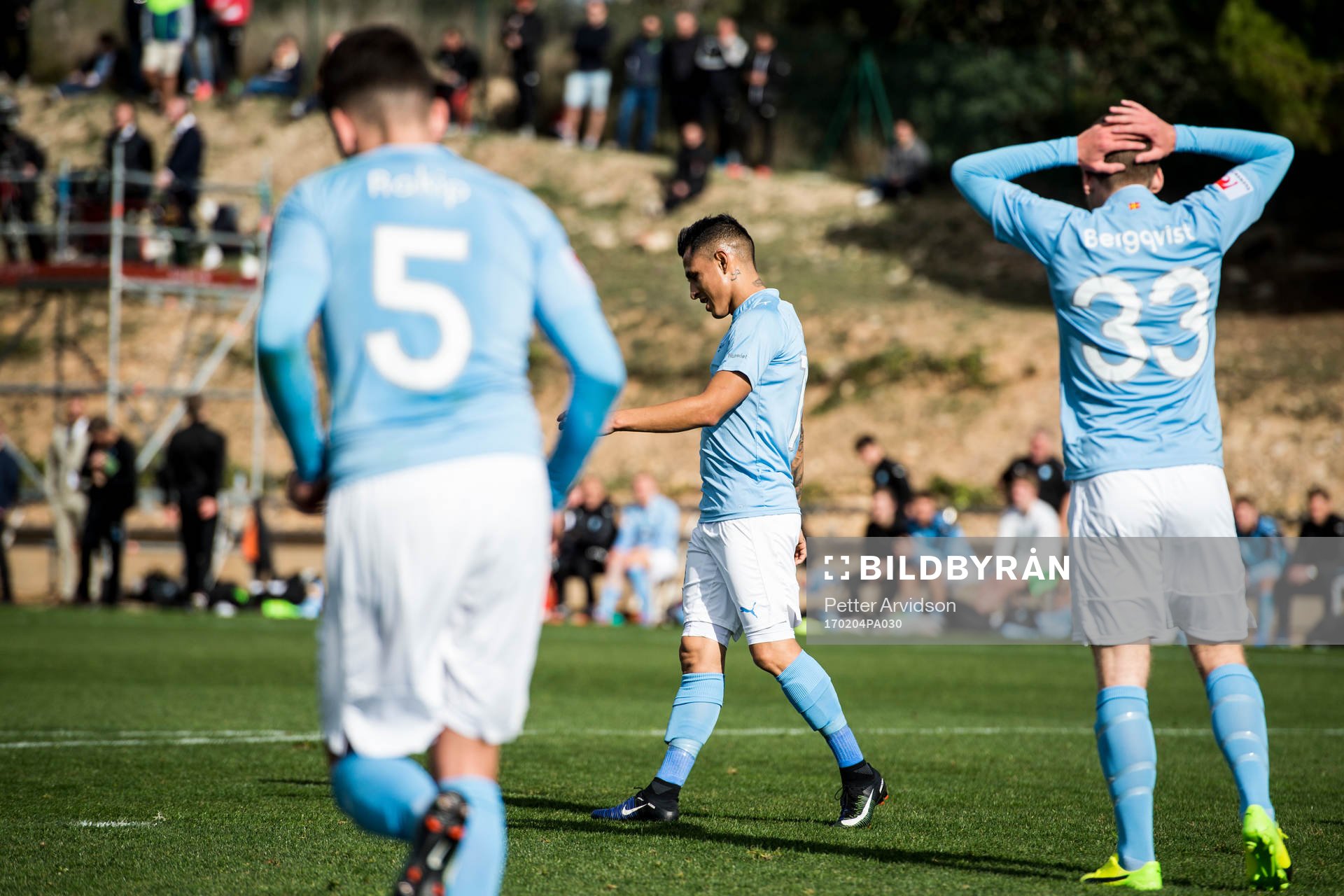 Malmö FFs Yoshimar Yotún och Teddy Bergqvist deppar