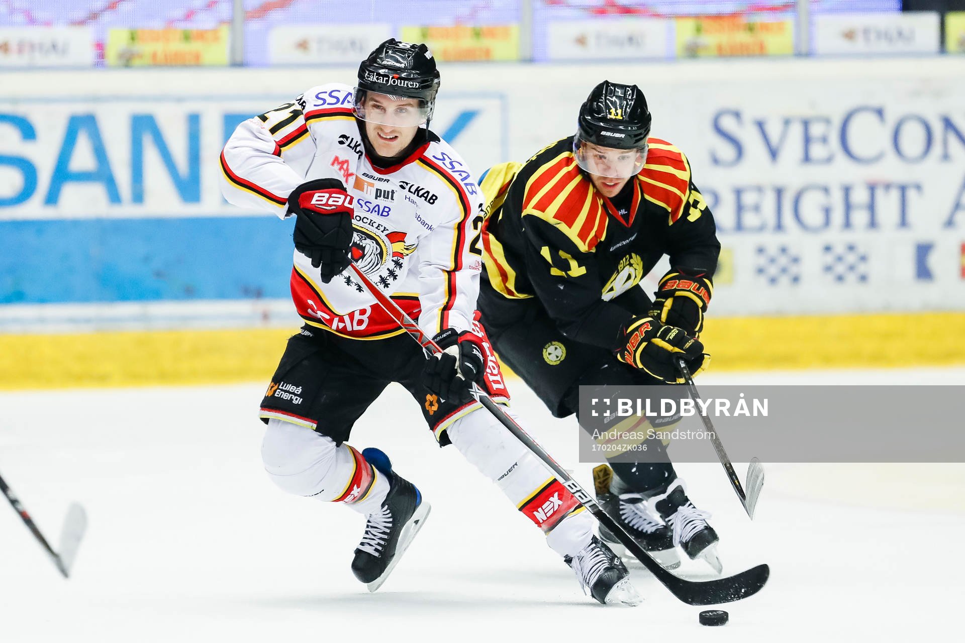 Luleås Bill Sweatt och Brynäs Kevin Clark