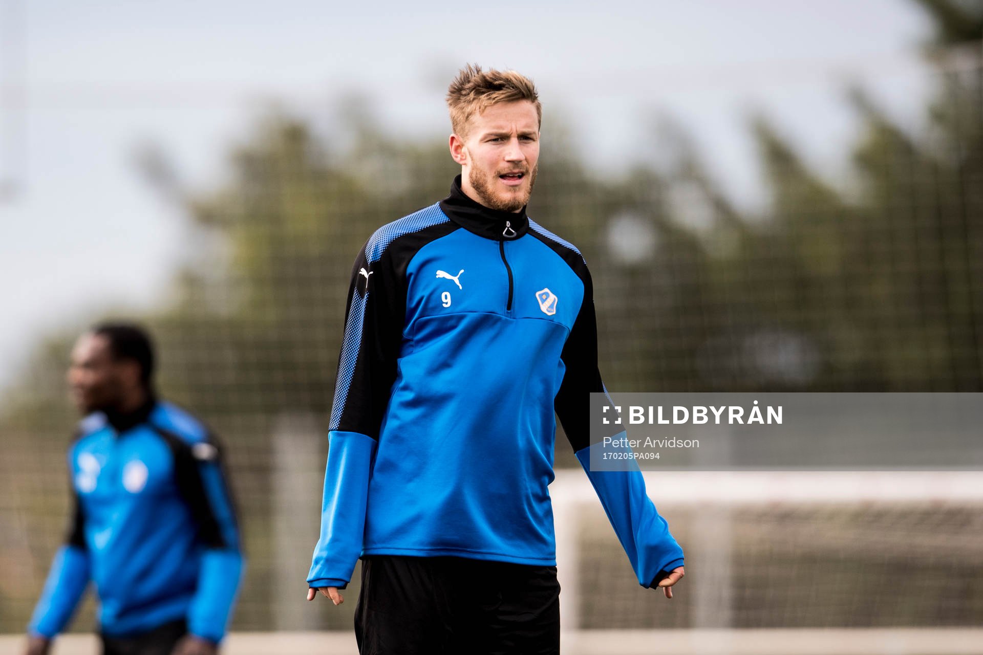 Alexander Ruud Tveter under en träning på ett träningsläger med Halmstad den 5 februari 2017 i Salou.