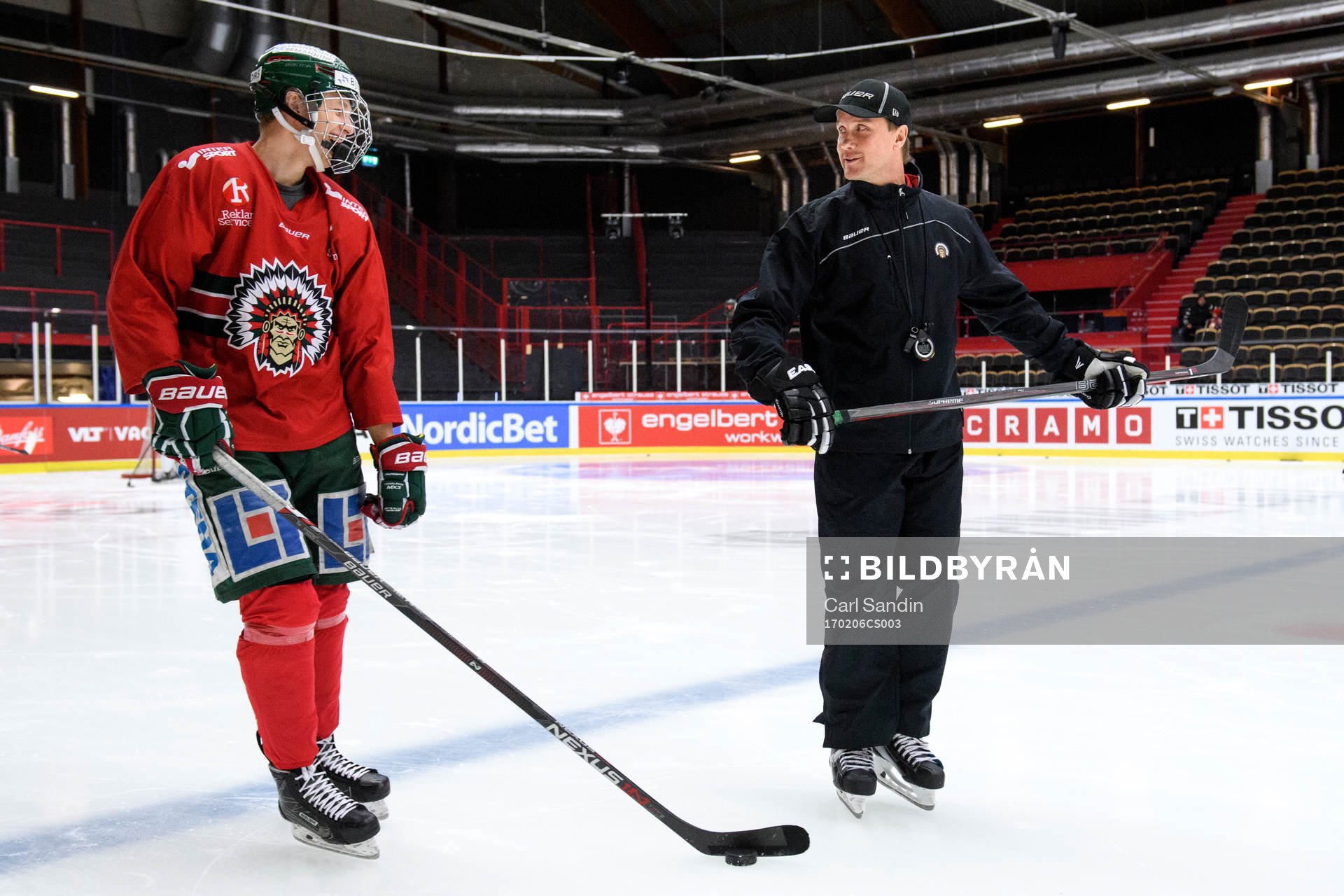 Frölundas Kristian Vesalainen och tränare Roger Rönnberg