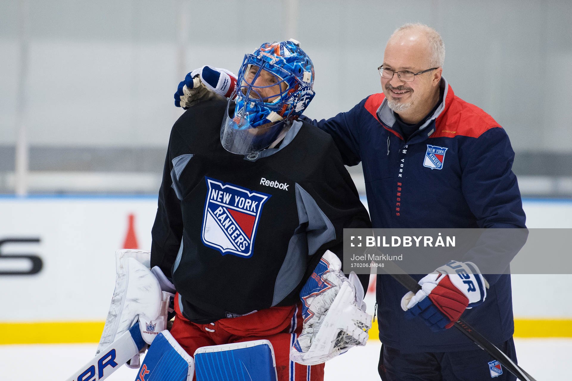 Henrik Lundqvist och målvaktstränaren Benoit Allaire