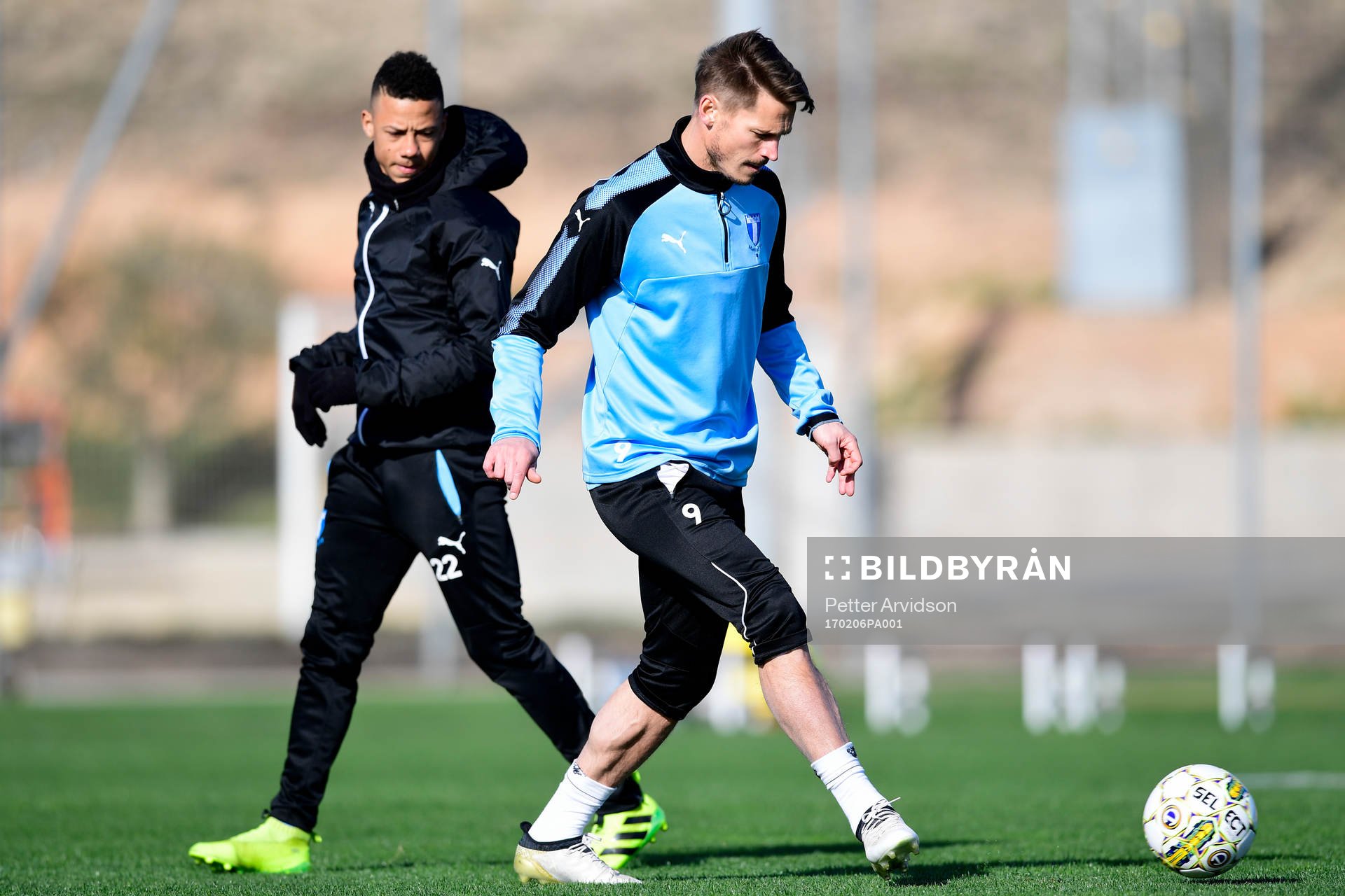 Malmö FFs Tobias Sana och Markus Rosenberg som är med och