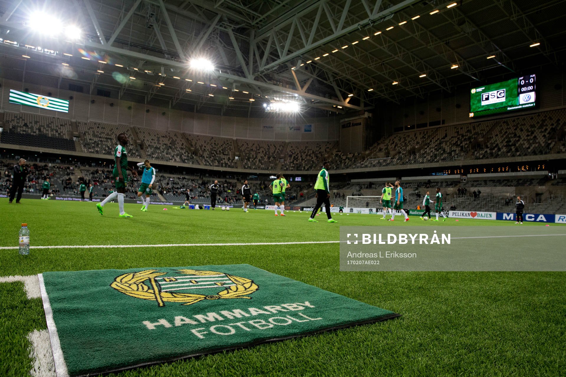 Hammarbys spelare värmer upp