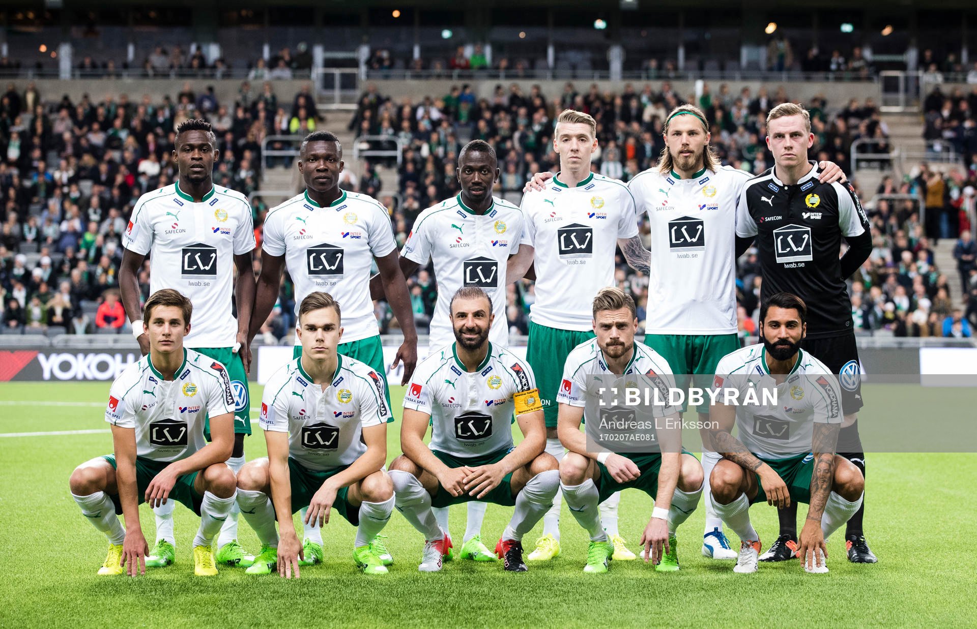 Hammarbys startelva innan träningsmatchen i fotboll mellan