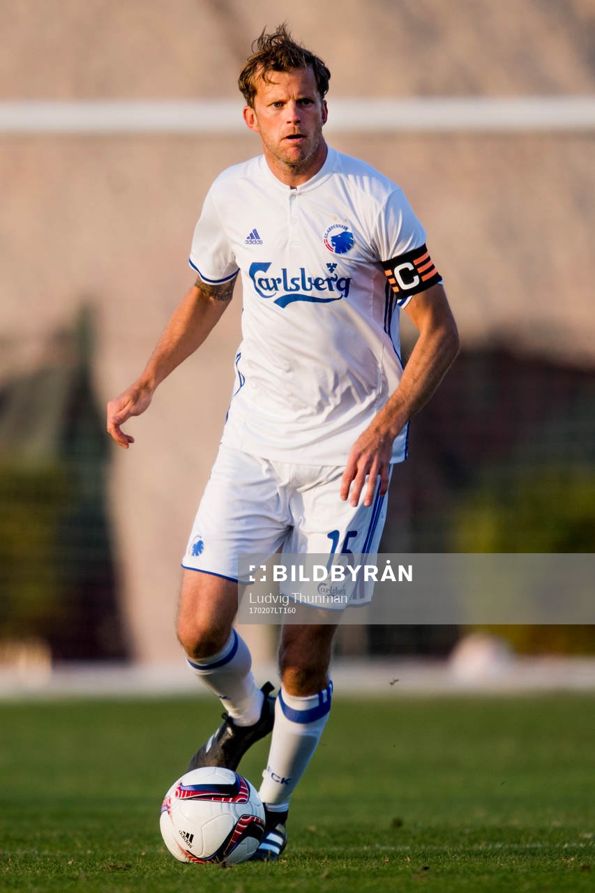 FC Köpenhamns Mikael Antonsson under fotbollsmatchen mellan FC Köpenhamn och Molde i Dubai International Cup den 7 februari 2017 i Dubai.