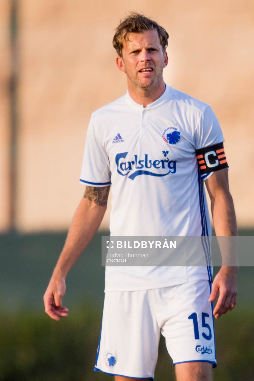 FC Köpenhamns Mikael Antonsson under fotbollsmatchen mellan FC Köpenhamn och Molde i Dubai International Cup den 7 februari 2017 i Dubai.