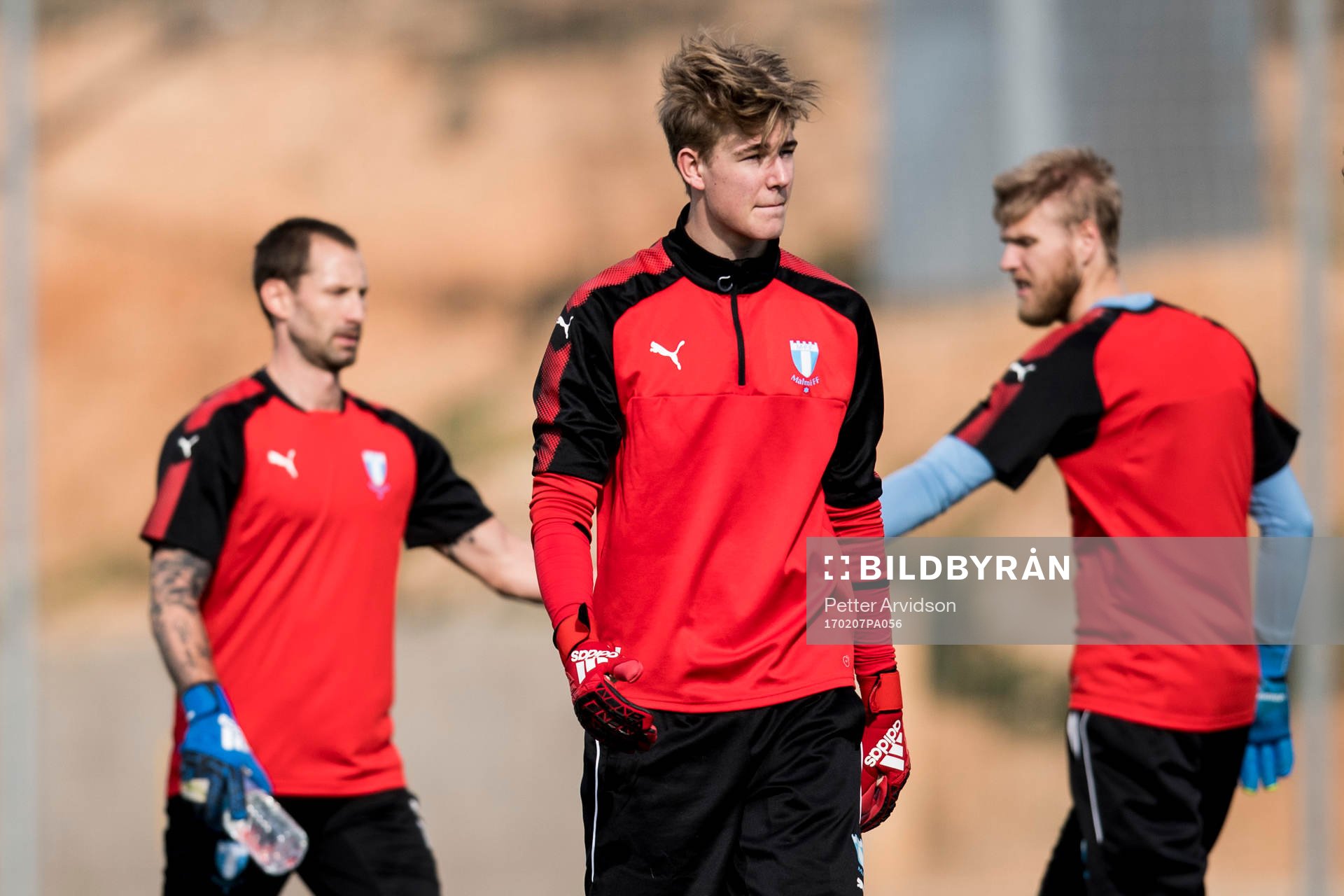 Malmö FFs tre målvakter Johan Wiland, Mathias Nilsson och