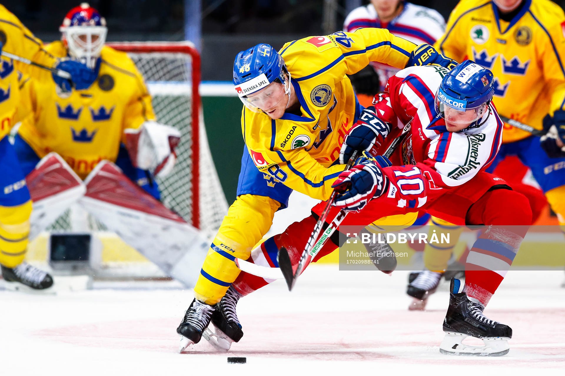 Sveriges Carl Klingberg och Tjeckiens David Kämpf