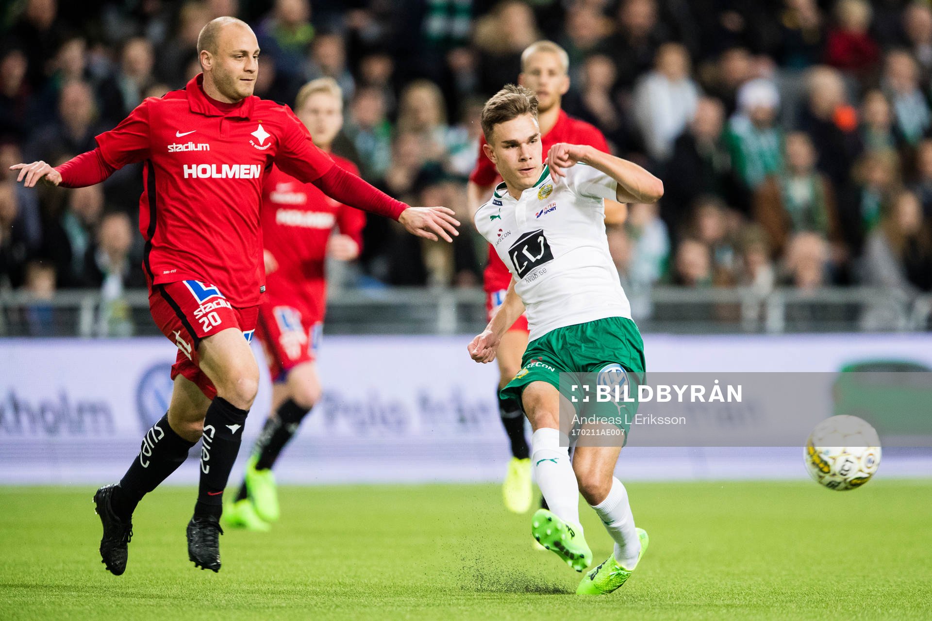 Norrköpings Daniel Sjölund och Hammarbys Dusan Jajic