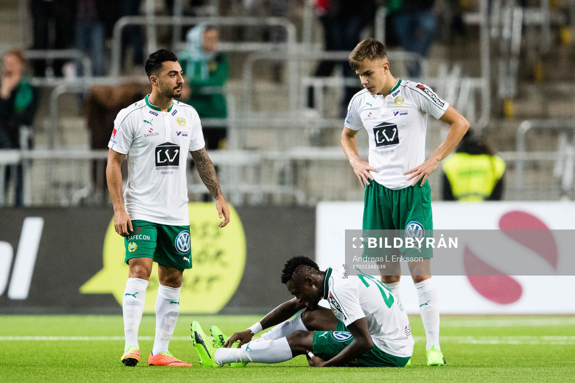 Hammarbys Jiloan Hamad, Gershon Koffie och Dusan Jajic