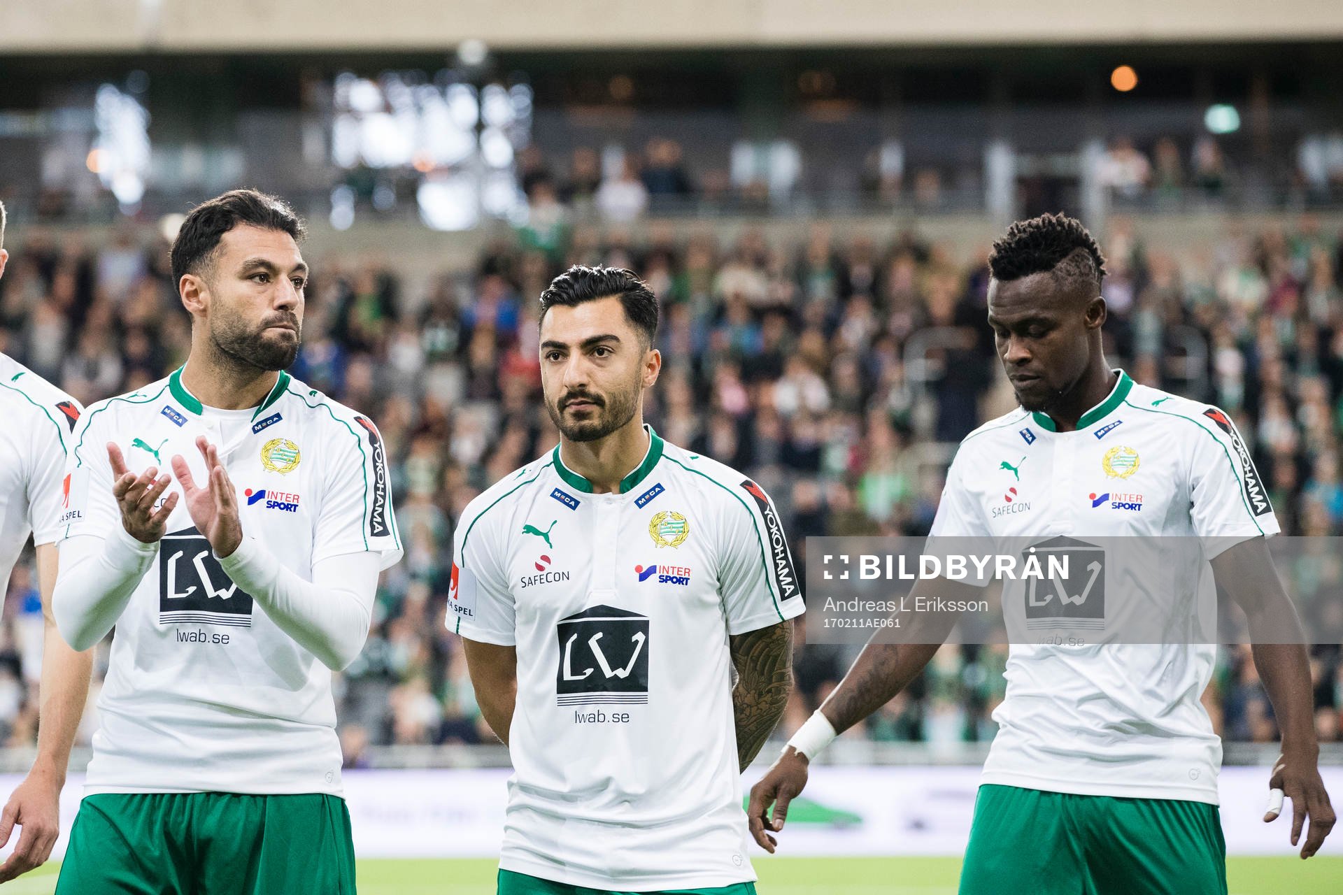 Hammarbys Imad Khalili, Jiloan Hamad och Gershon Koffie