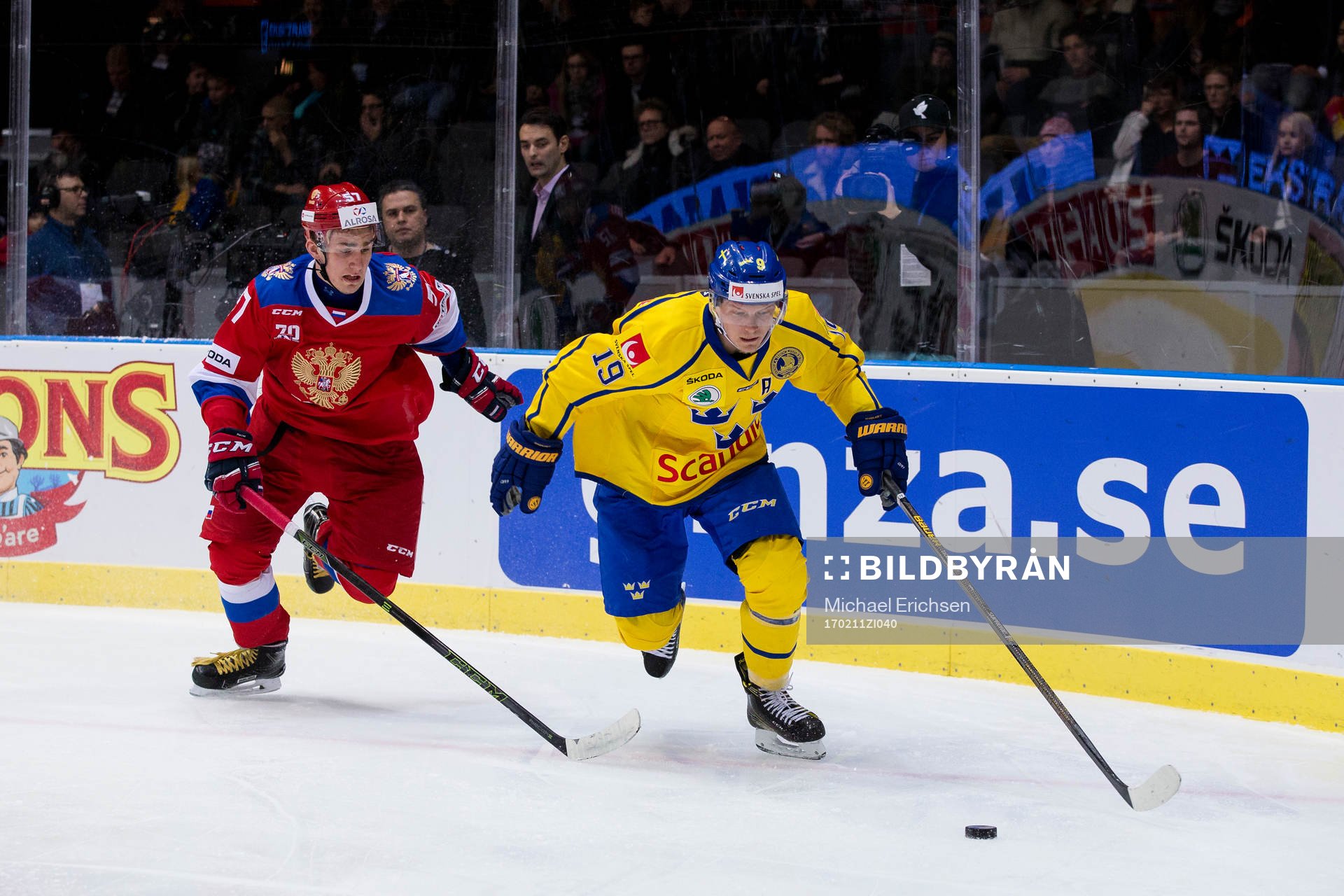 Sveriges Patrik Zackrisson före Rysslands Yegor Rykov