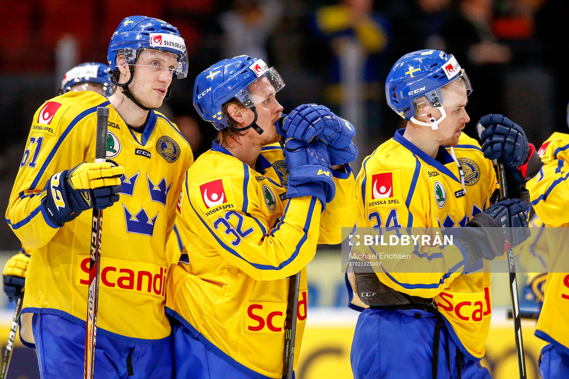 Sveriges Johan Ryno, Magnus Nygren och Daniel Brodin deppar