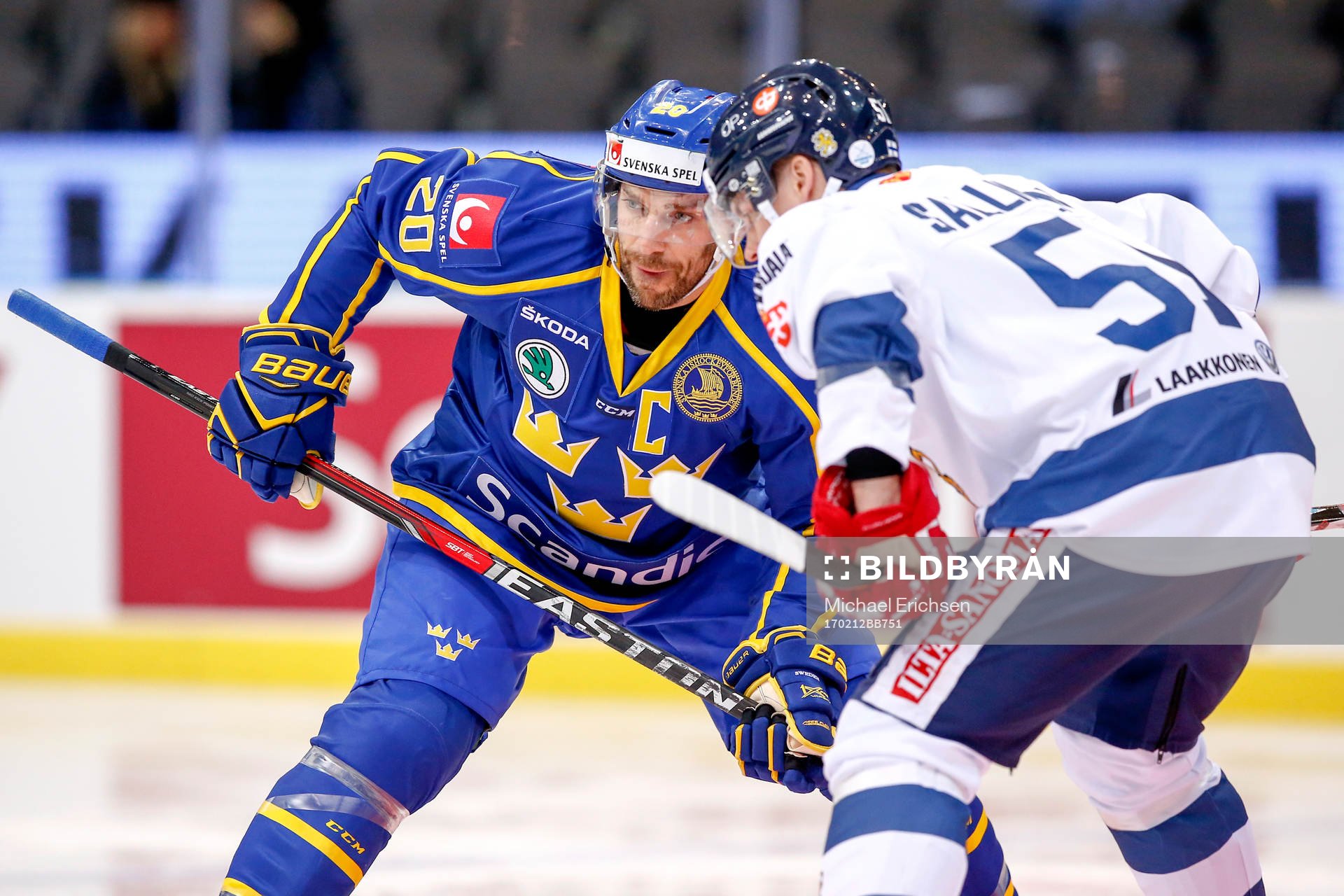 Sveriges Joel Lundqvist och Finlands Tomi Sallinen